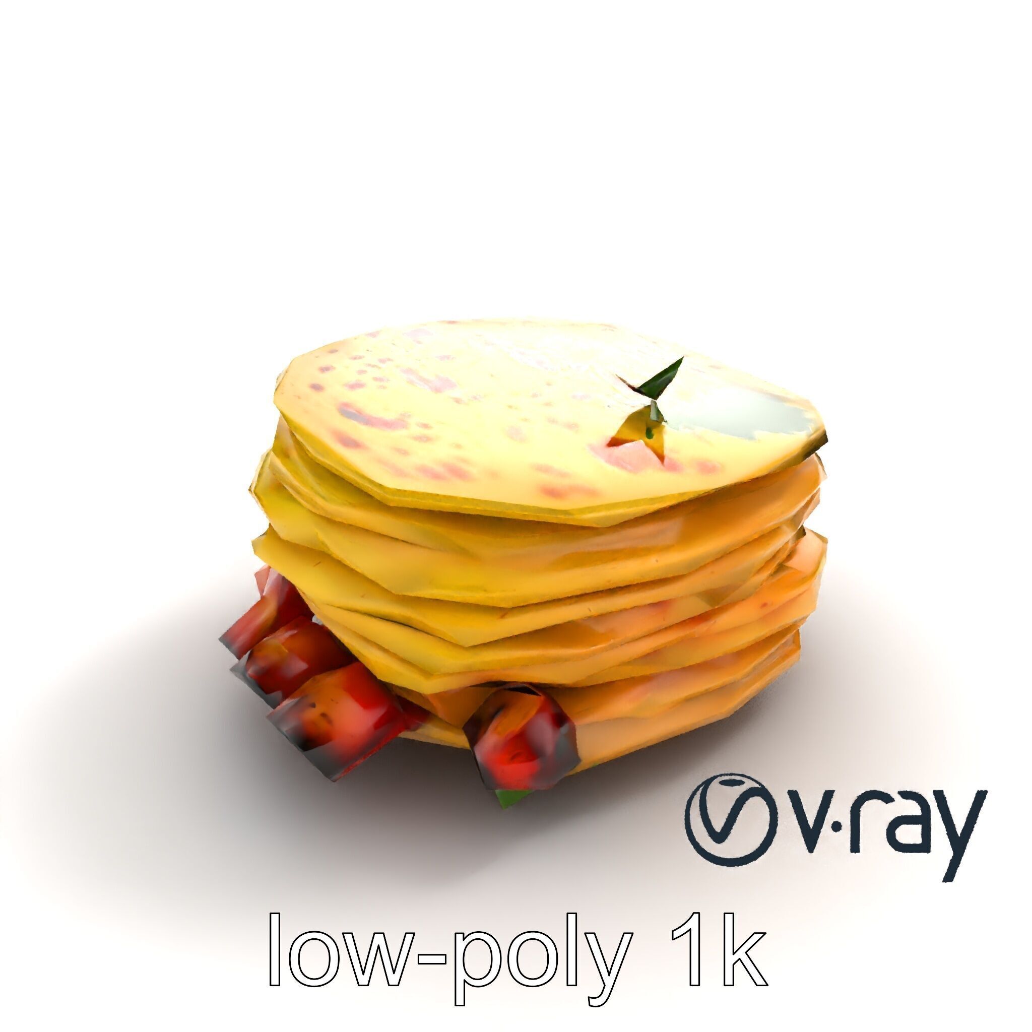 Corn Tortilla Stack Culinary model pack Low-poly 3D model_9