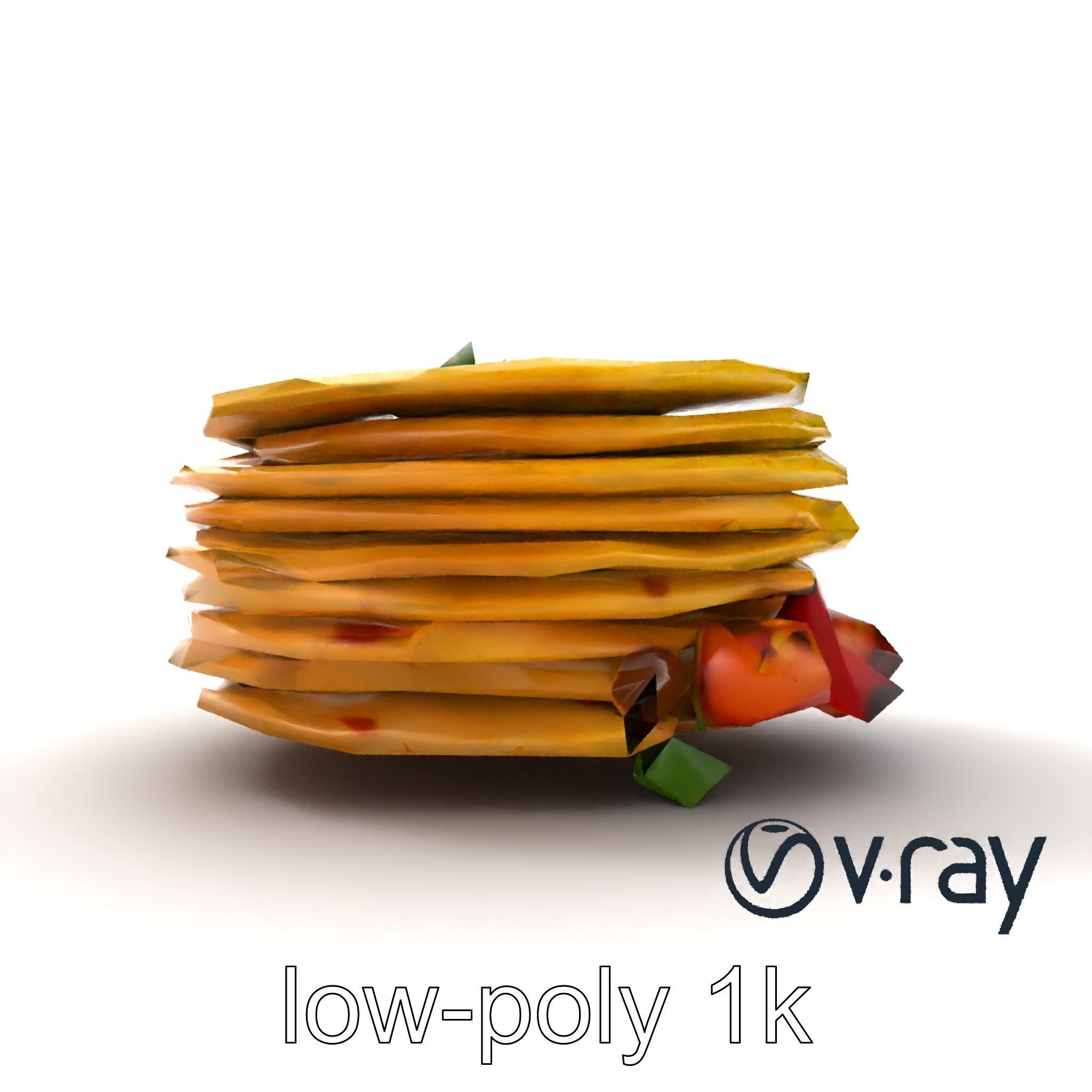 Corn Tortilla Stack Culinary model pack Low-poly 3D model_13