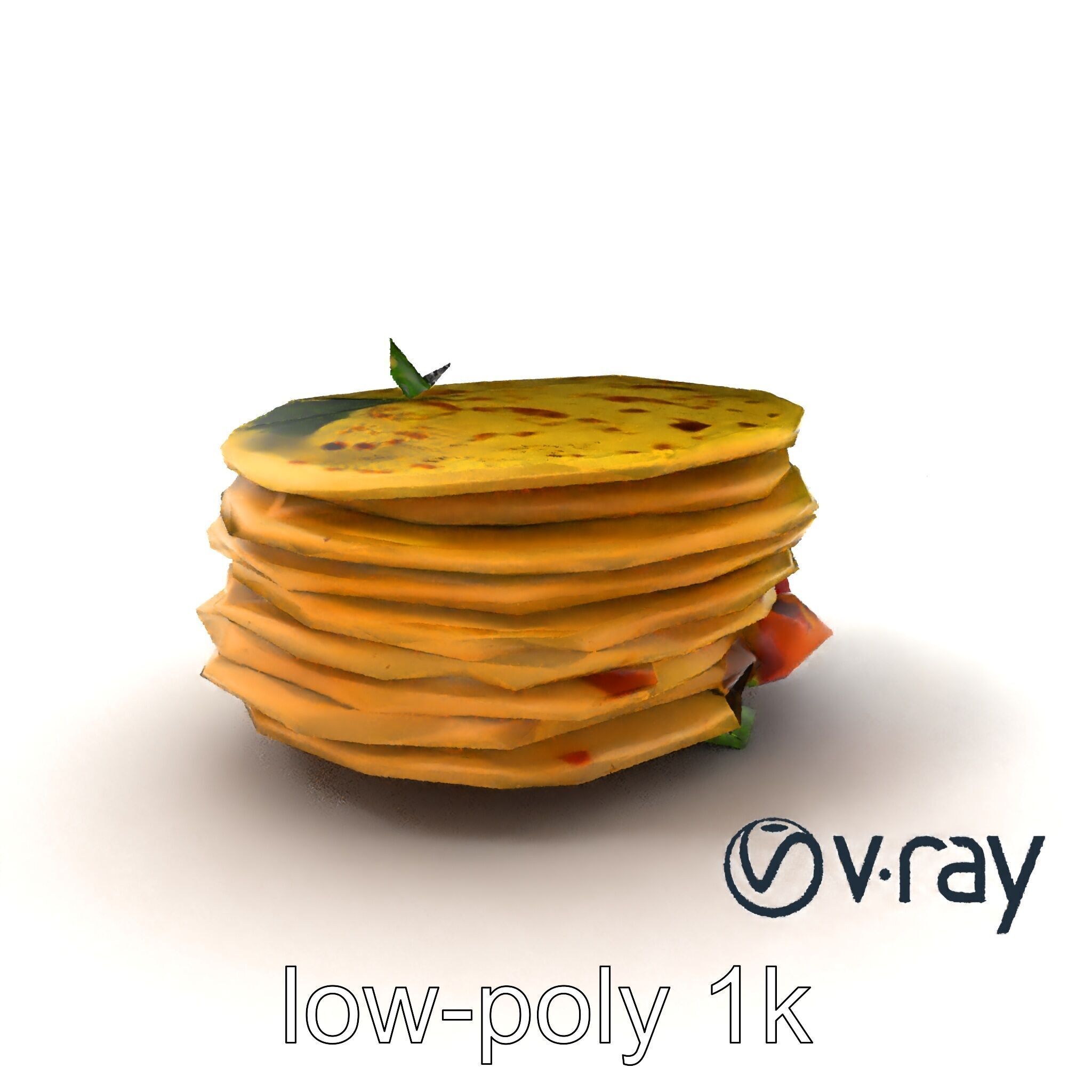 Corn Tortilla Stack Culinary model pack Low-poly 3D model_5