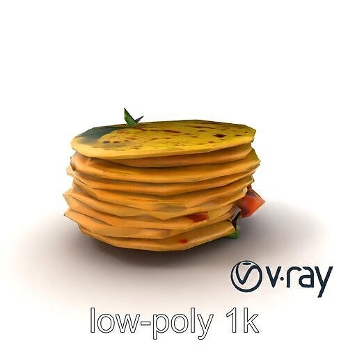 Corn Tortilla Stack Culinary model pack Low-poly 3D model 5