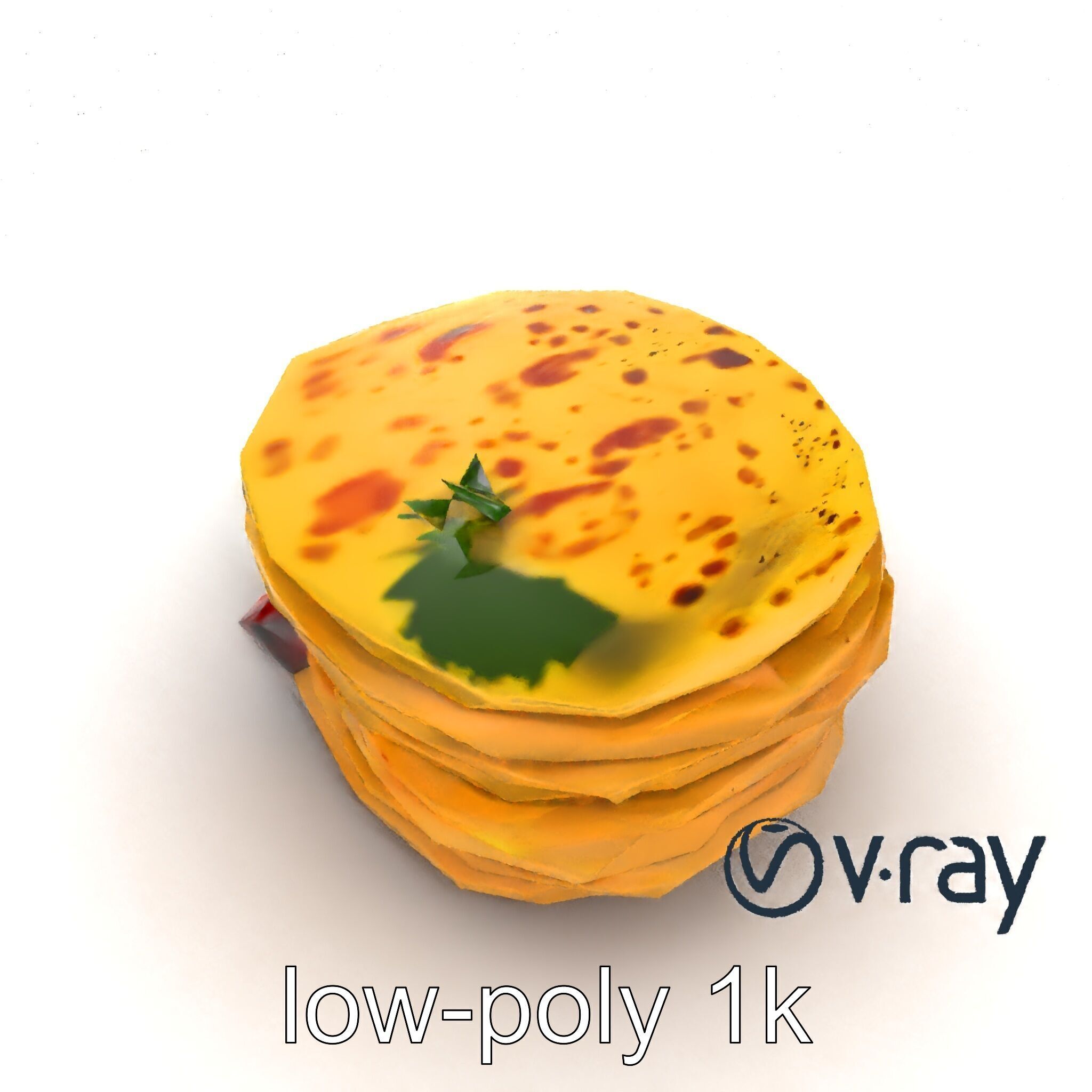 Corn Tortilla Stack Culinary model pack Low-poly 3D model_12