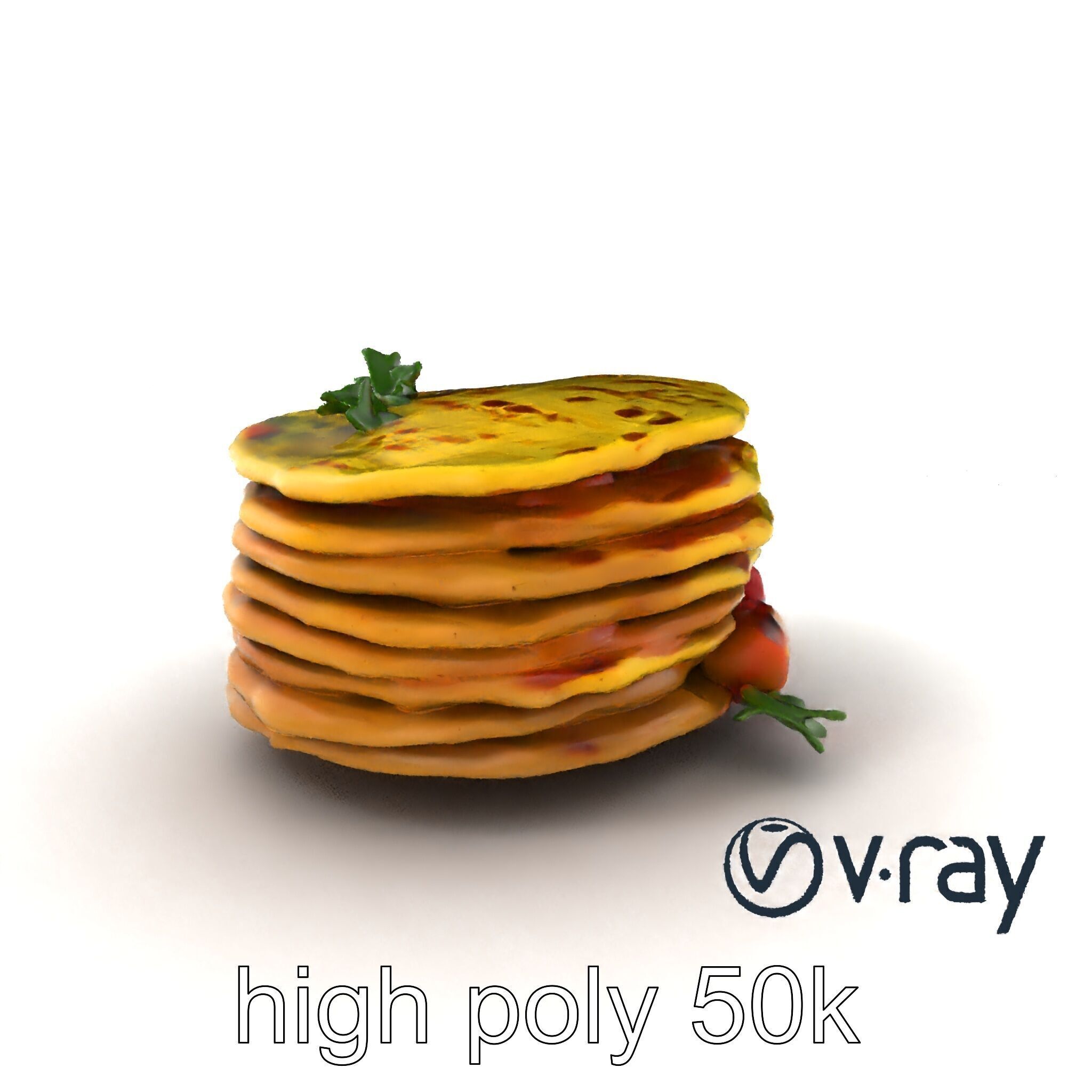 Corn Tortilla Stack Culinary model pack Low-poly 3D model_2
