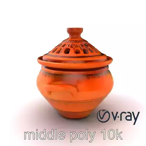 North African Tagine Pot Artisanal model pack Low-poly 3D model