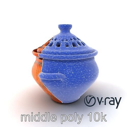 North African Tagine Pot Artisanal model pack Low-poly 3D model 6