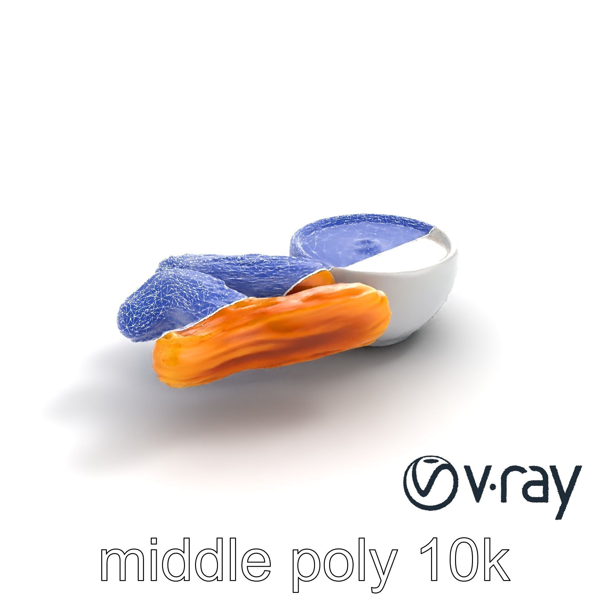 Churro Dessert with Chocolate Sauce model pack Low-poly 3D model_10