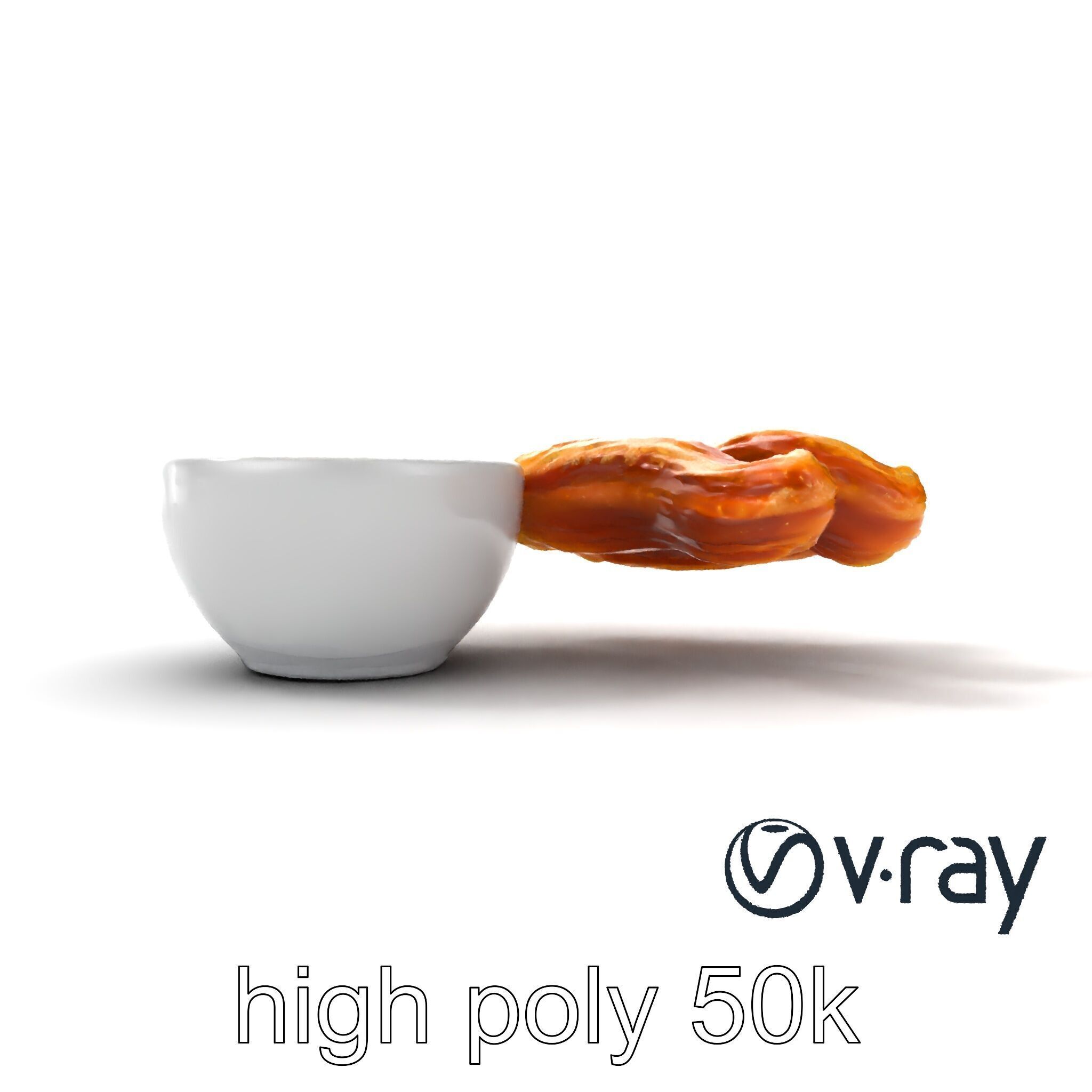 Churro Dessert with Chocolate Sauce model pack Low-poly 3D model_30