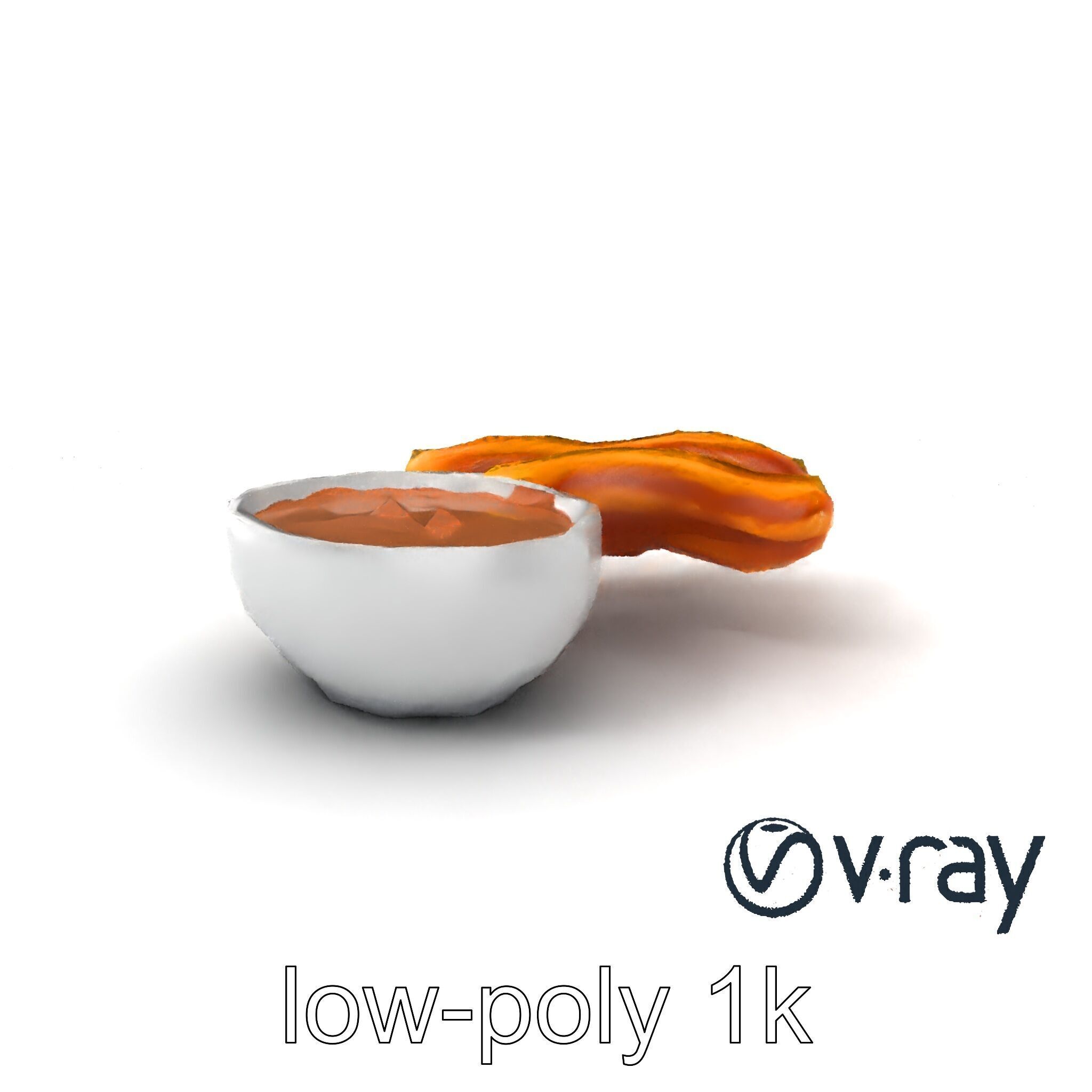 Churro Dessert with Chocolate Sauce model pack Low-poly 3D model_4