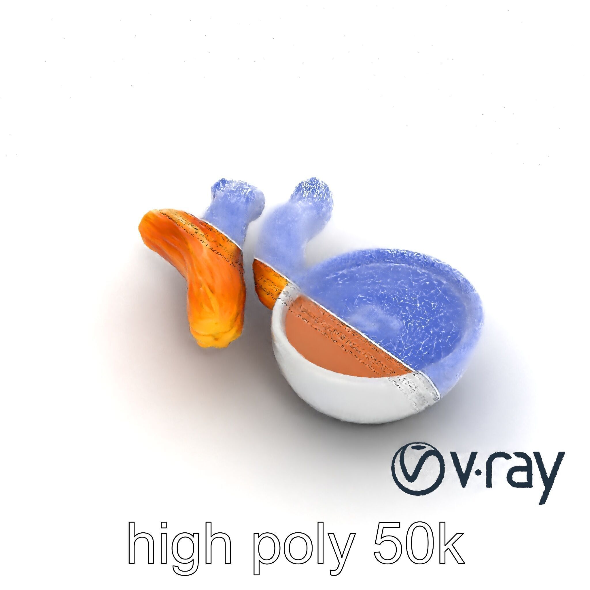 Churro Dessert with Chocolate Sauce model pack Low-poly 3D model_23