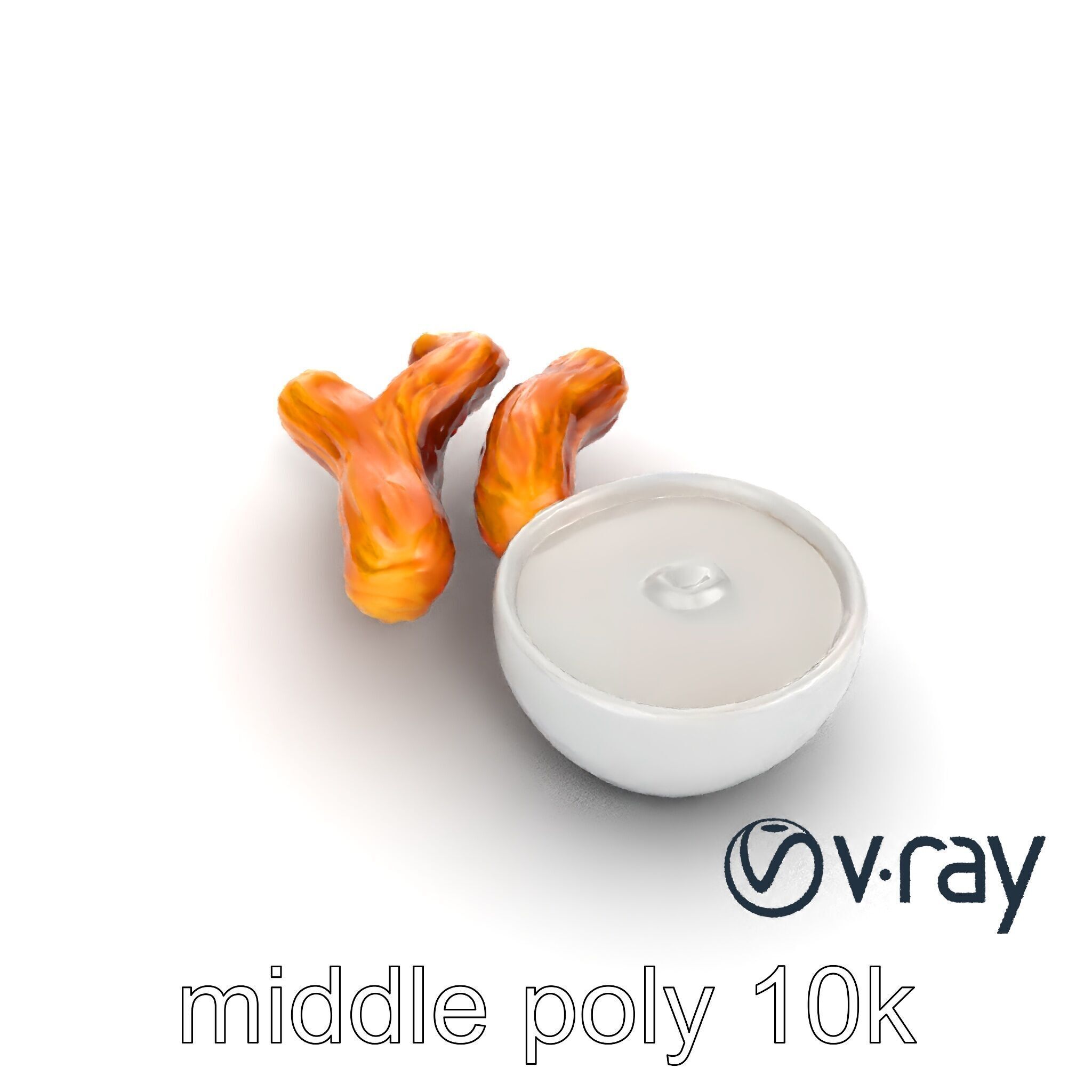 Churro Dessert with Chocolate Sauce model pack Low-poly 3D model_22