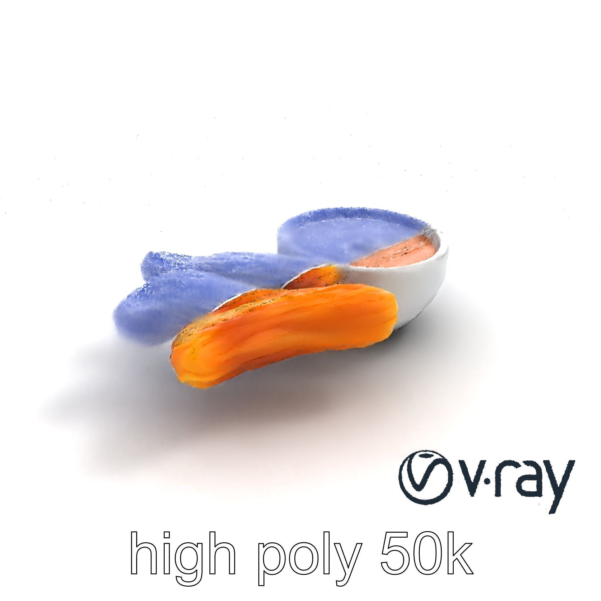 Churro Dessert with Chocolate Sauce model pack Low-poly 3D model_15