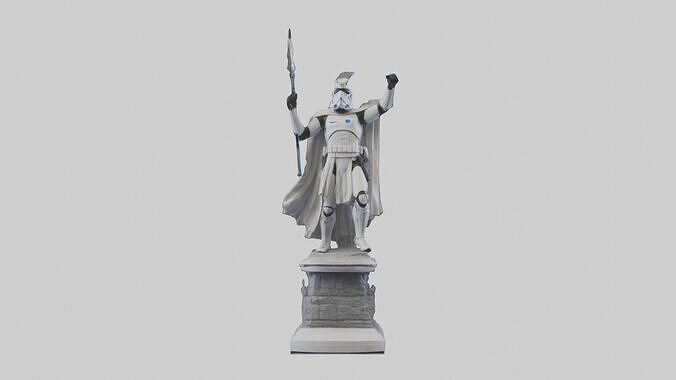 Hero of the Battlefront Statue model Low-poly 3D model