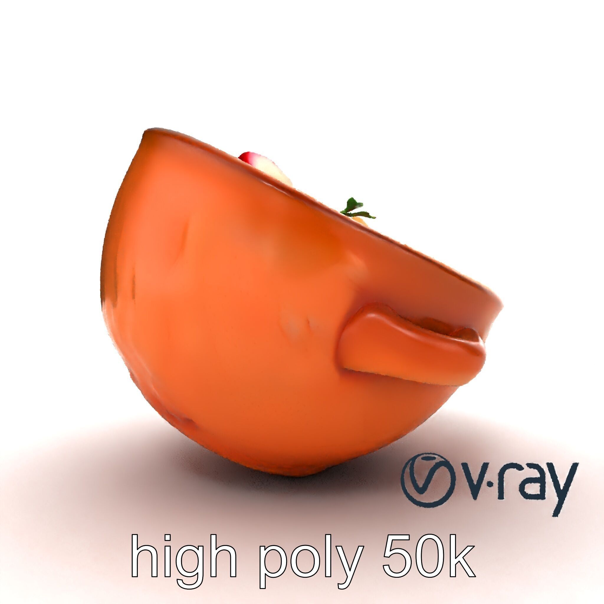 Pozole Soup Rustic Clay Bowl Model Pack Low-poly 3D model_16
