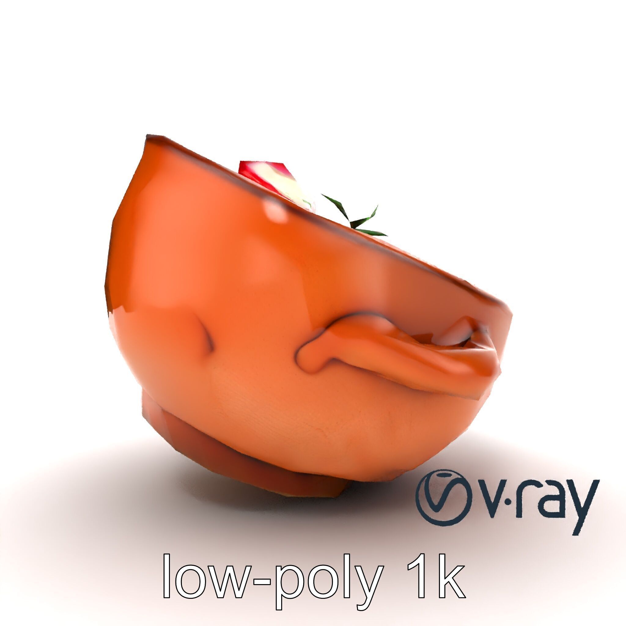 Pozole Soup Rustic Clay Bowl Model Pack Low-poly 3D model_21