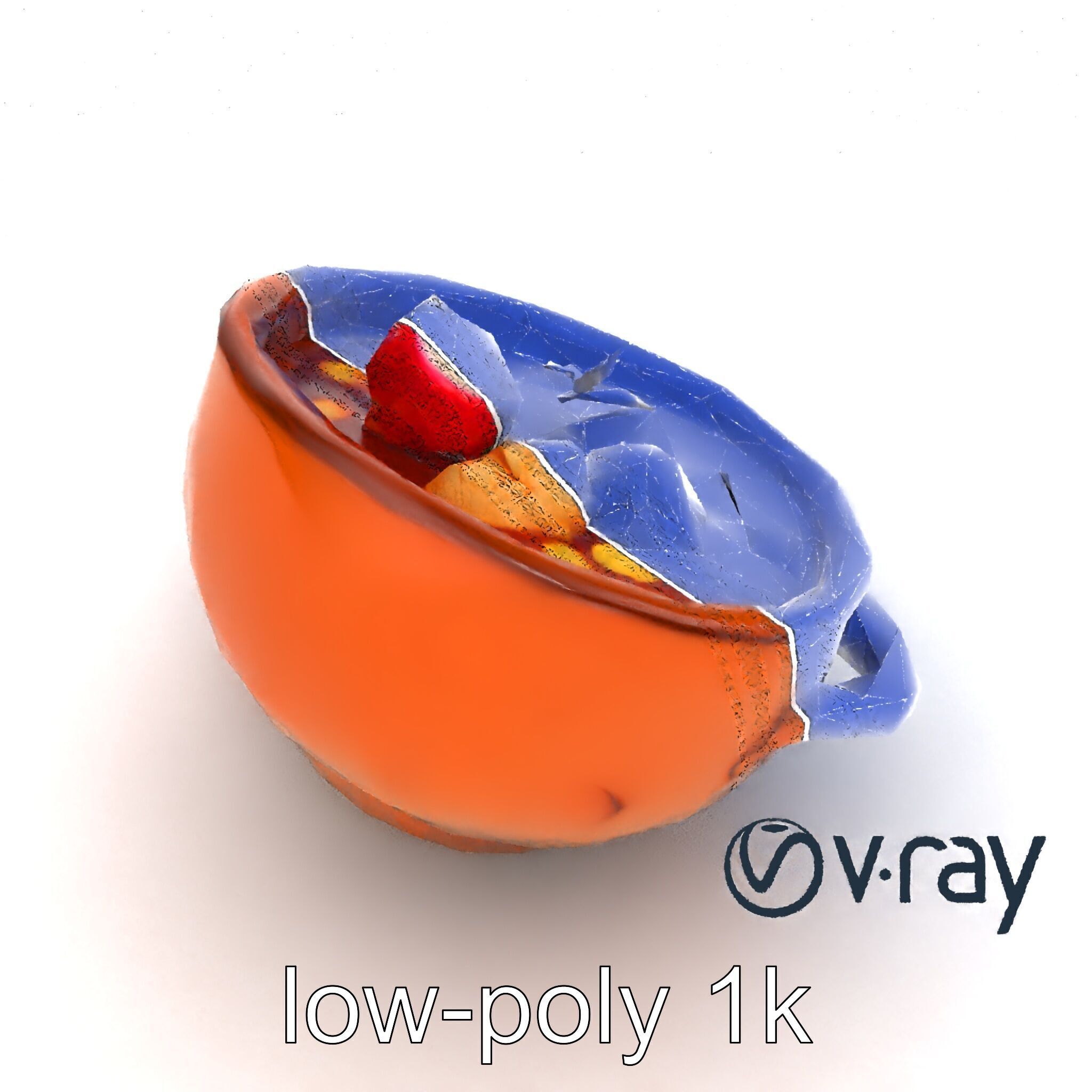 Pozole Soup Rustic Clay Bowl Model Pack Low-poly 3D model_30