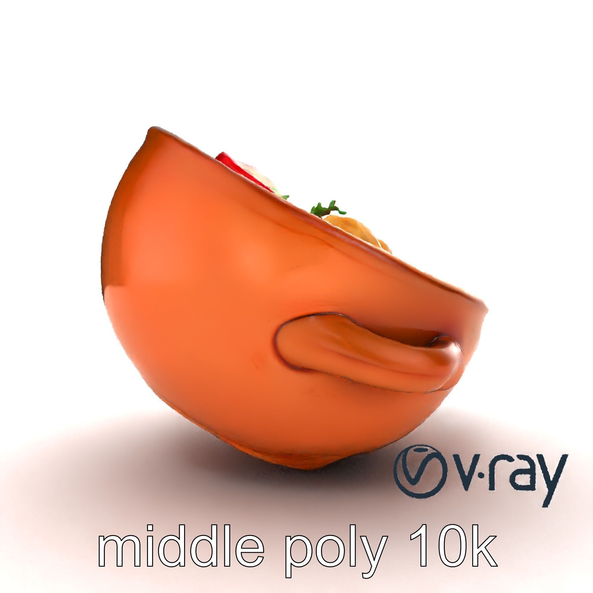 Pozole Soup Rustic Clay Bowl Model Pack Low-poly 3D model_20