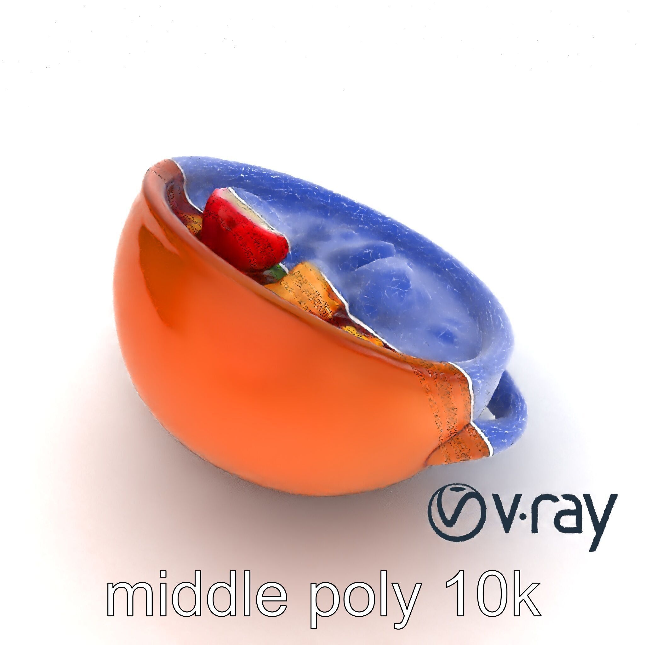 Pozole Soup Rustic Clay Bowl Model Pack Low-poly 3D model_24