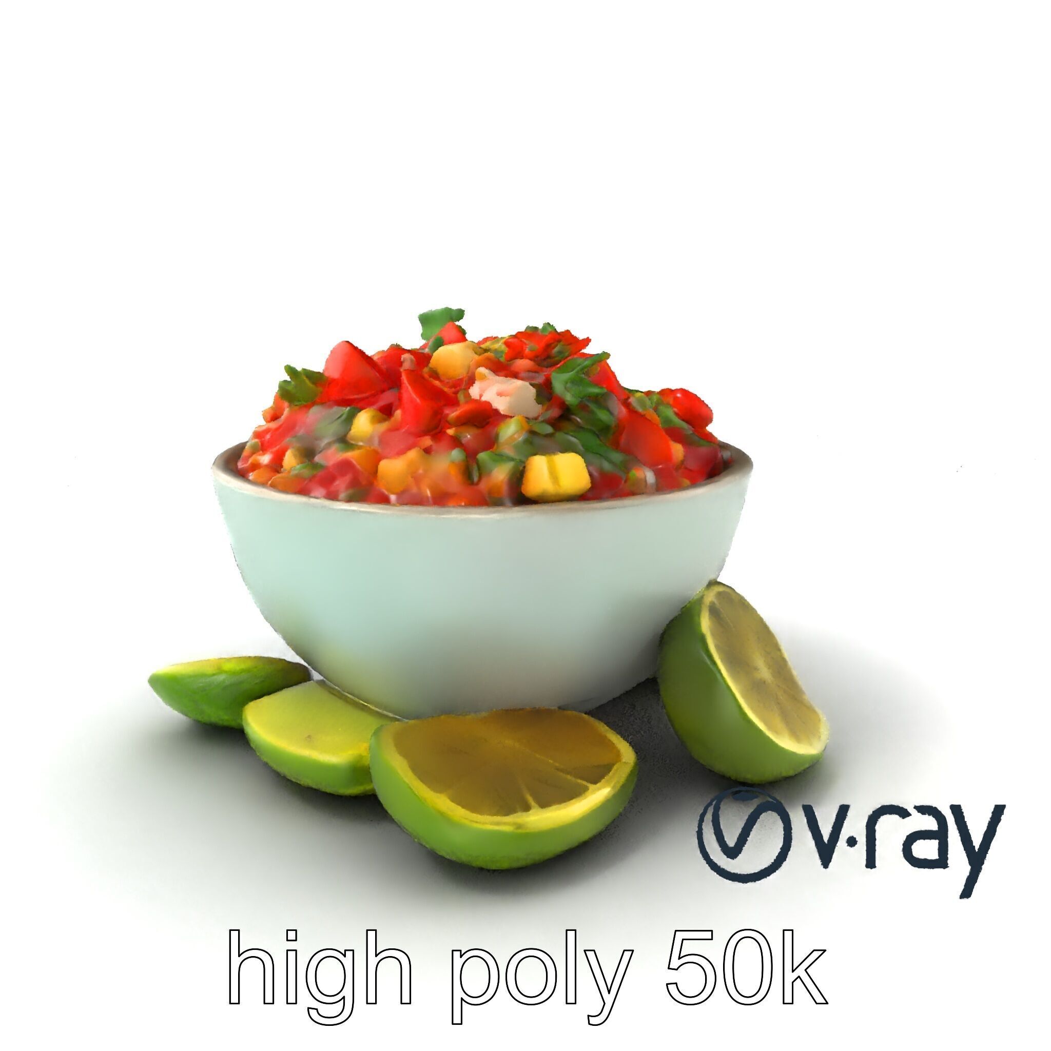 Pico de Gallo Salsa Bowl Model Pack Low-poly 3D model_2