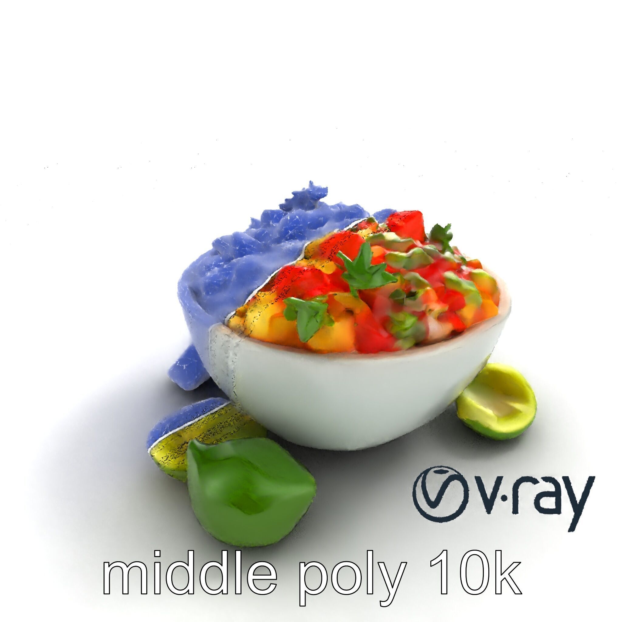 Pico de Gallo Salsa Bowl Model Pack Low-poly 3D model_11