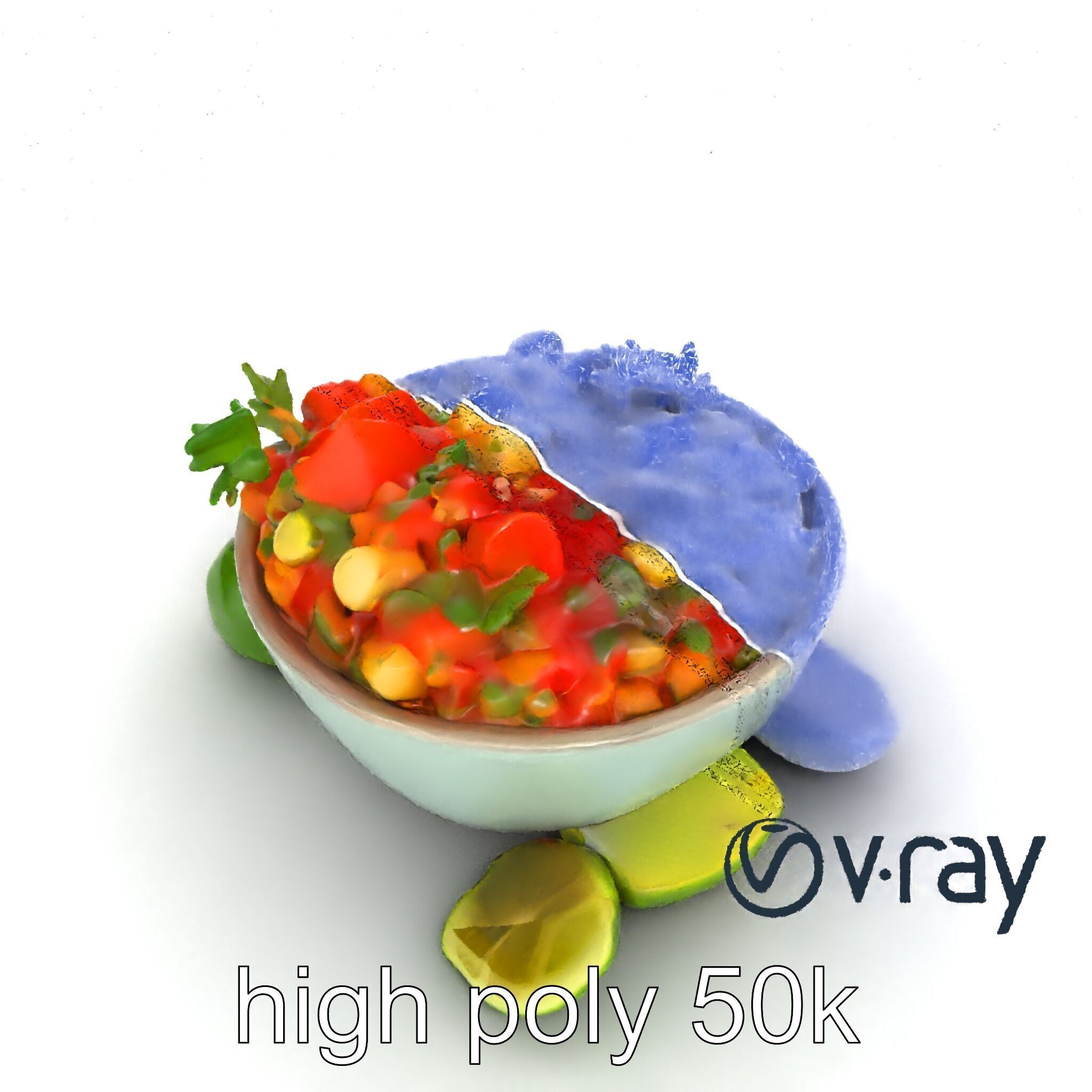 Pico de Gallo Salsa Bowl Model Pack Low-poly 3D model_20