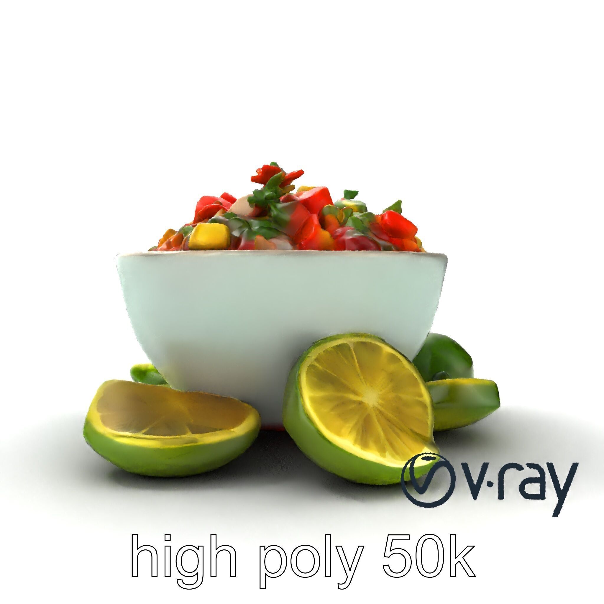 Pico de Gallo Salsa Bowl Model Pack Low-poly 3D model_18
