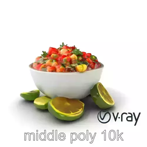 Pico de Gallo Salsa Bowl Model Pack Low-poly 3D model