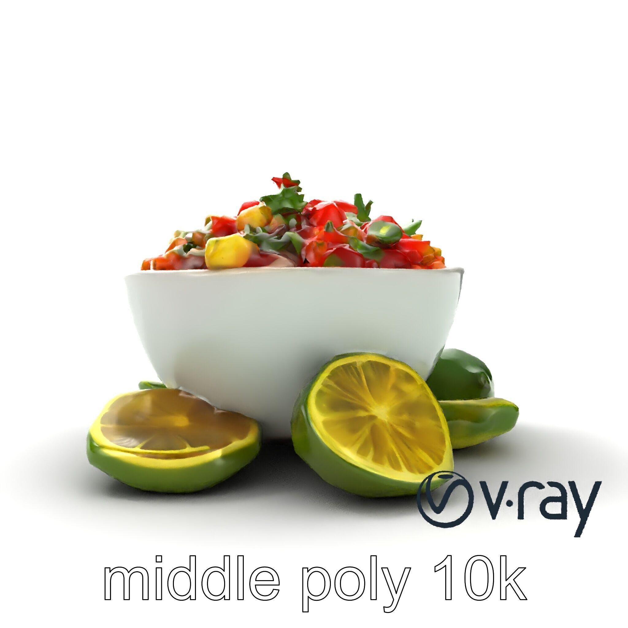 Pico de Gallo Salsa Bowl Model Pack Low-poly 3D model_28