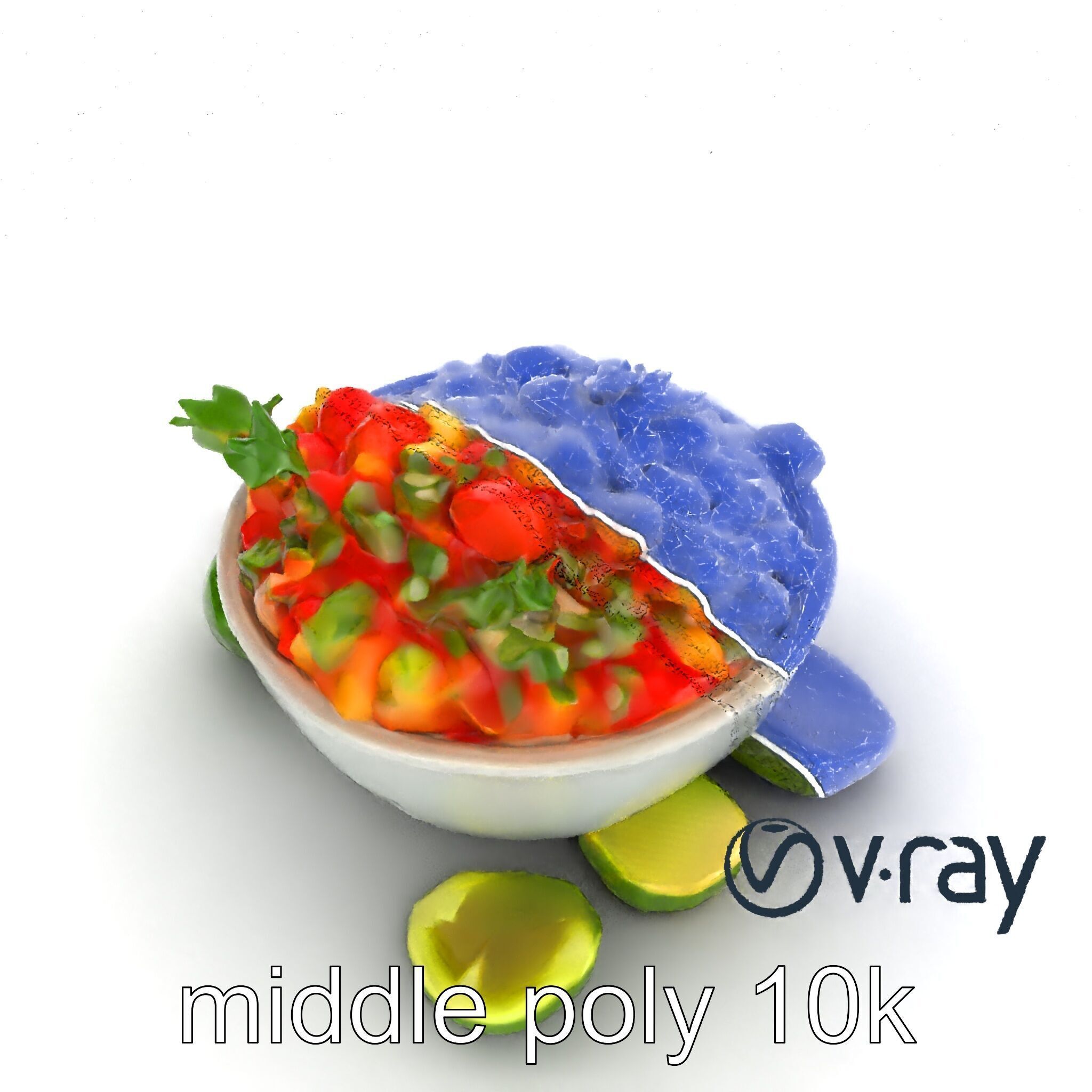 Pico de Gallo Salsa Bowl Model Pack Low-poly 3D model_30