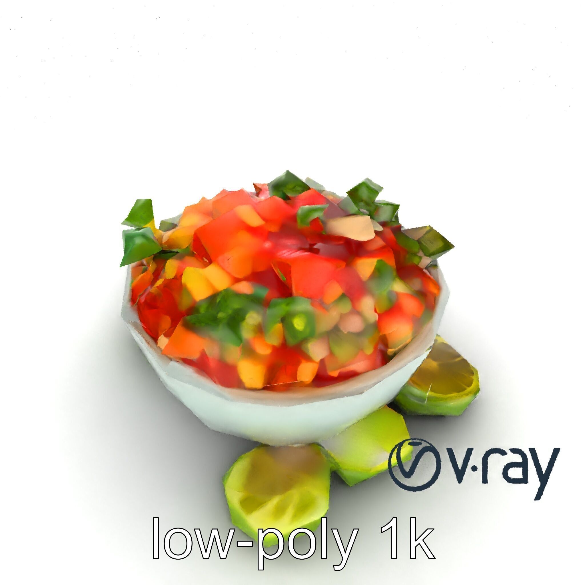 Pico de Gallo Salsa Bowl Model Pack Low-poly 3D model_13