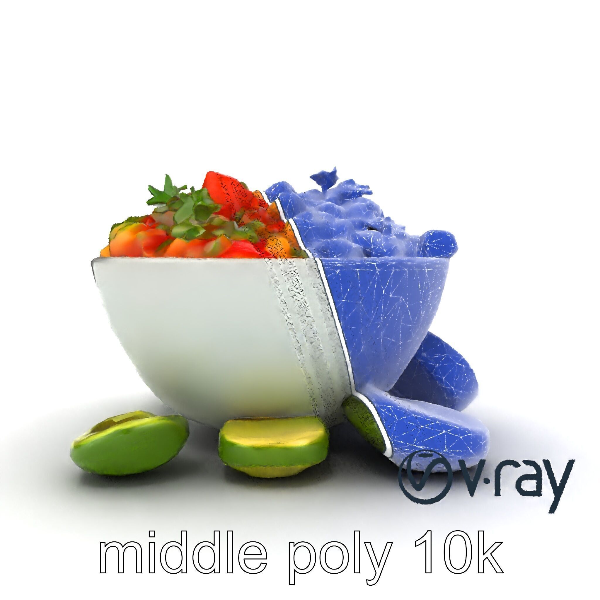 Pico de Gallo Salsa Bowl Model Pack Low-poly 3D model_25