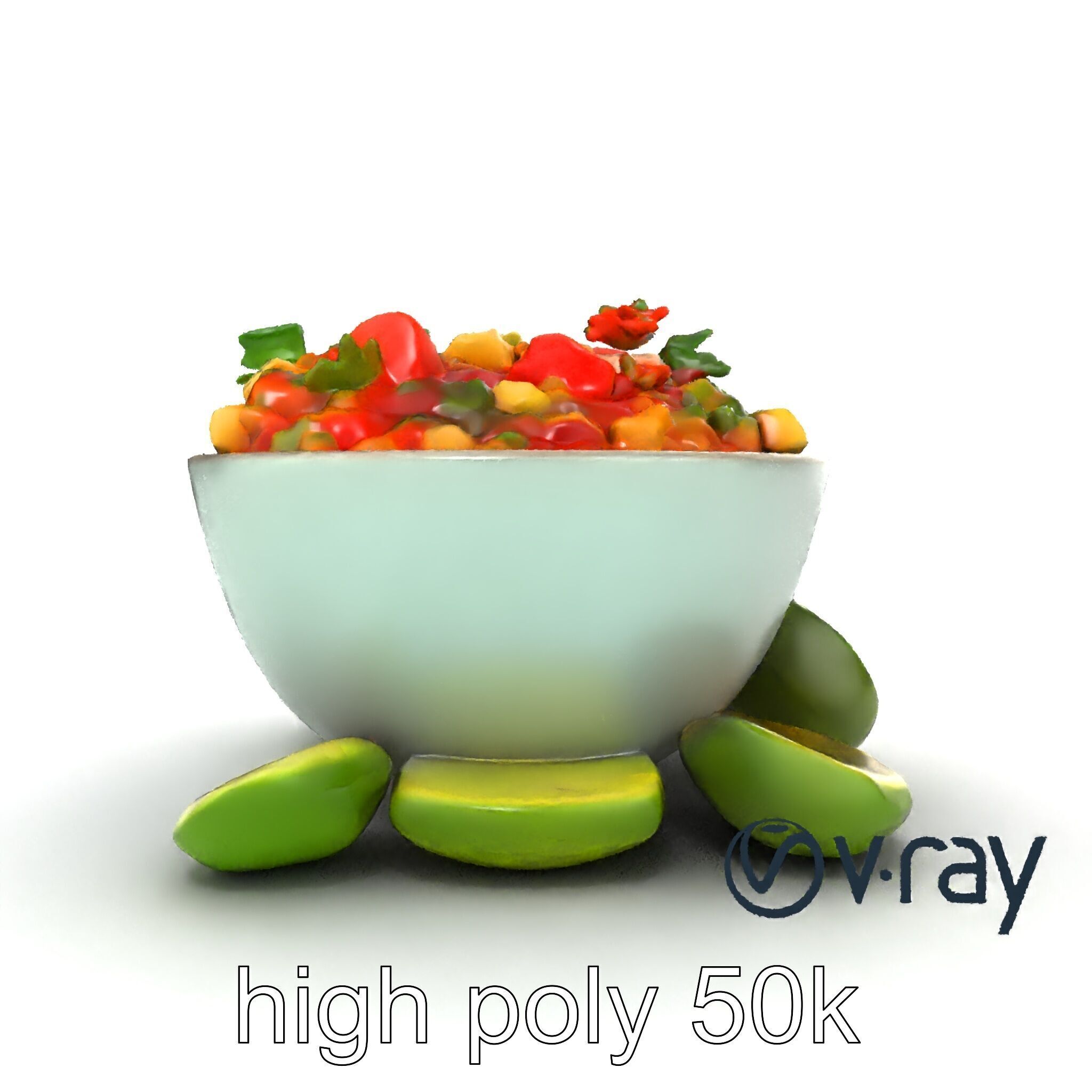 Pico de Gallo Salsa Bowl Model Pack Low-poly 3D model_17