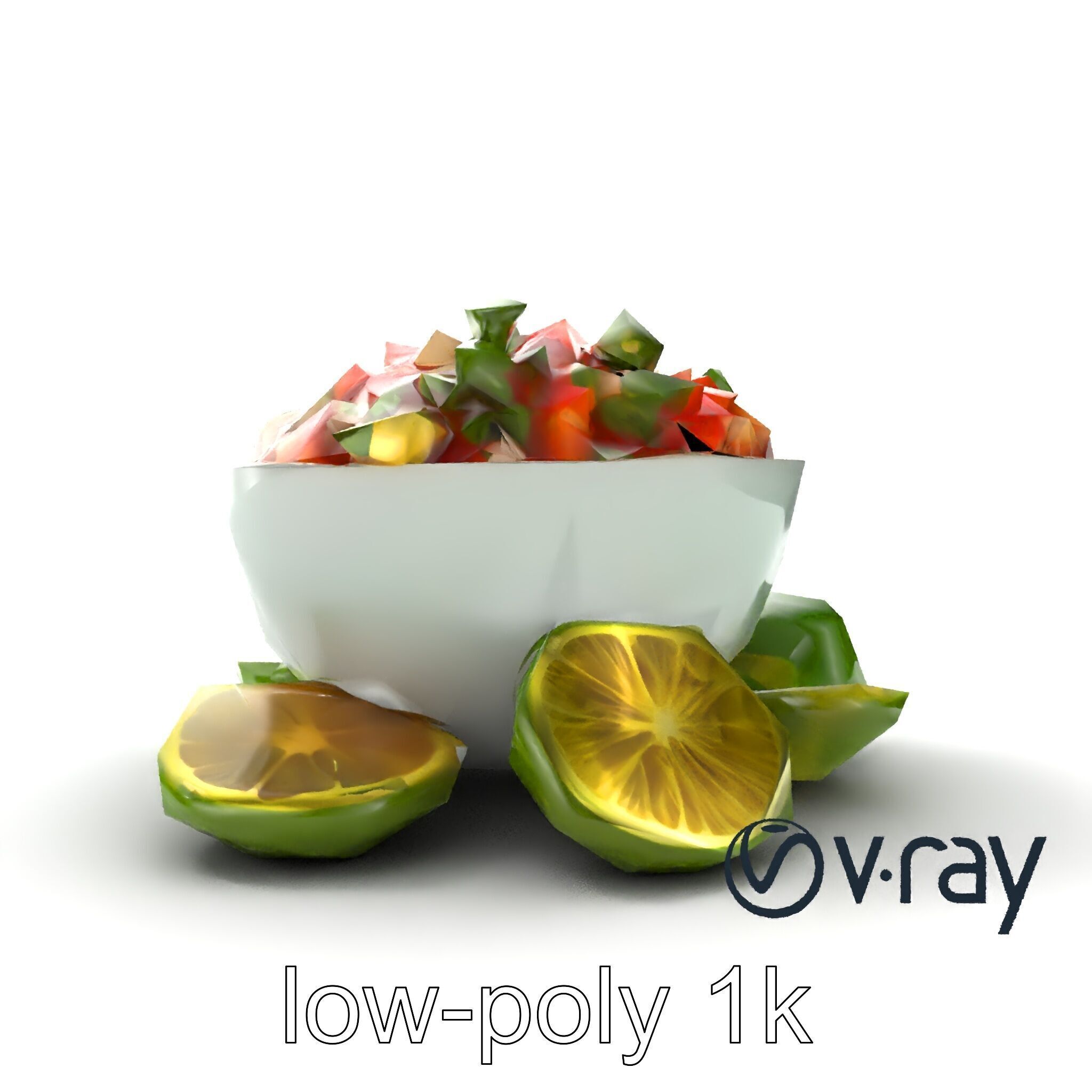 Pico de Gallo Salsa Bowl Model Pack Low-poly 3D model_15