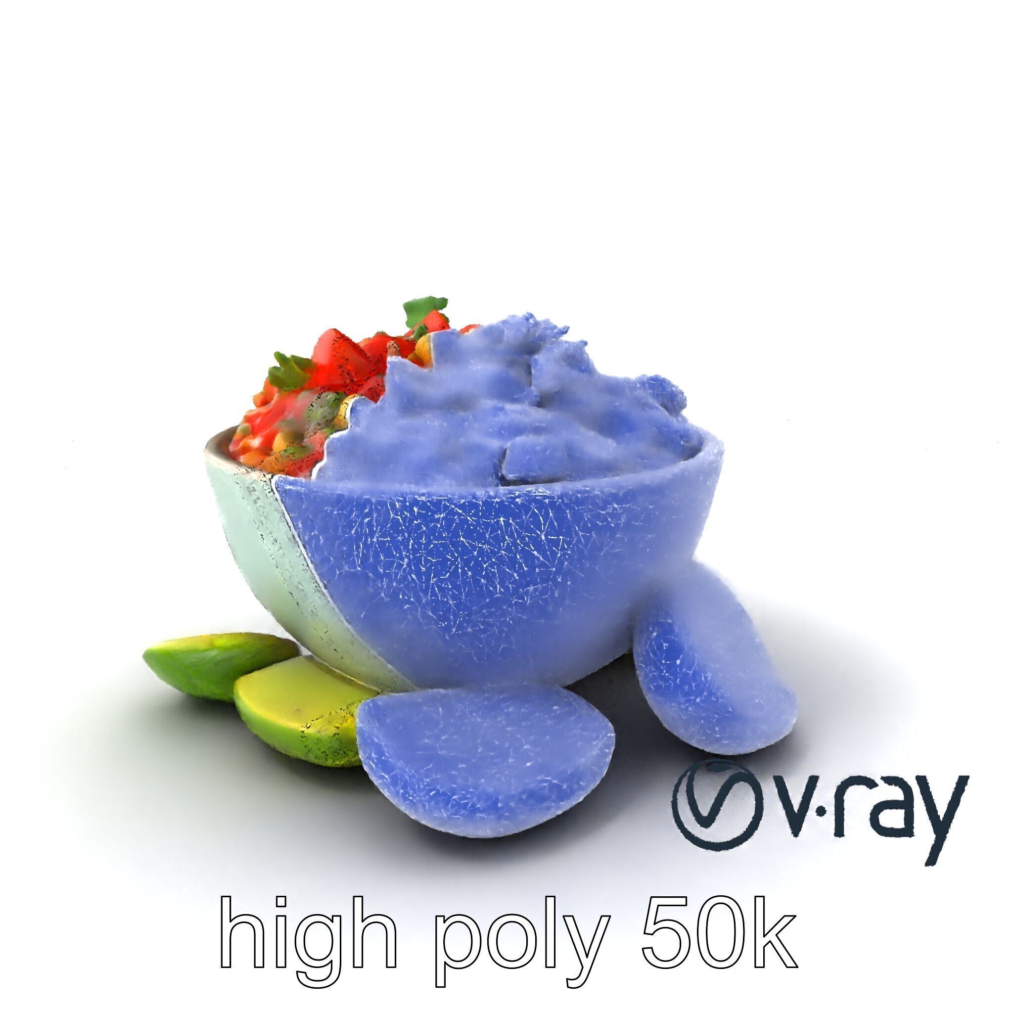 Pico de Gallo Salsa Bowl Model Pack Low-poly 3D model_10