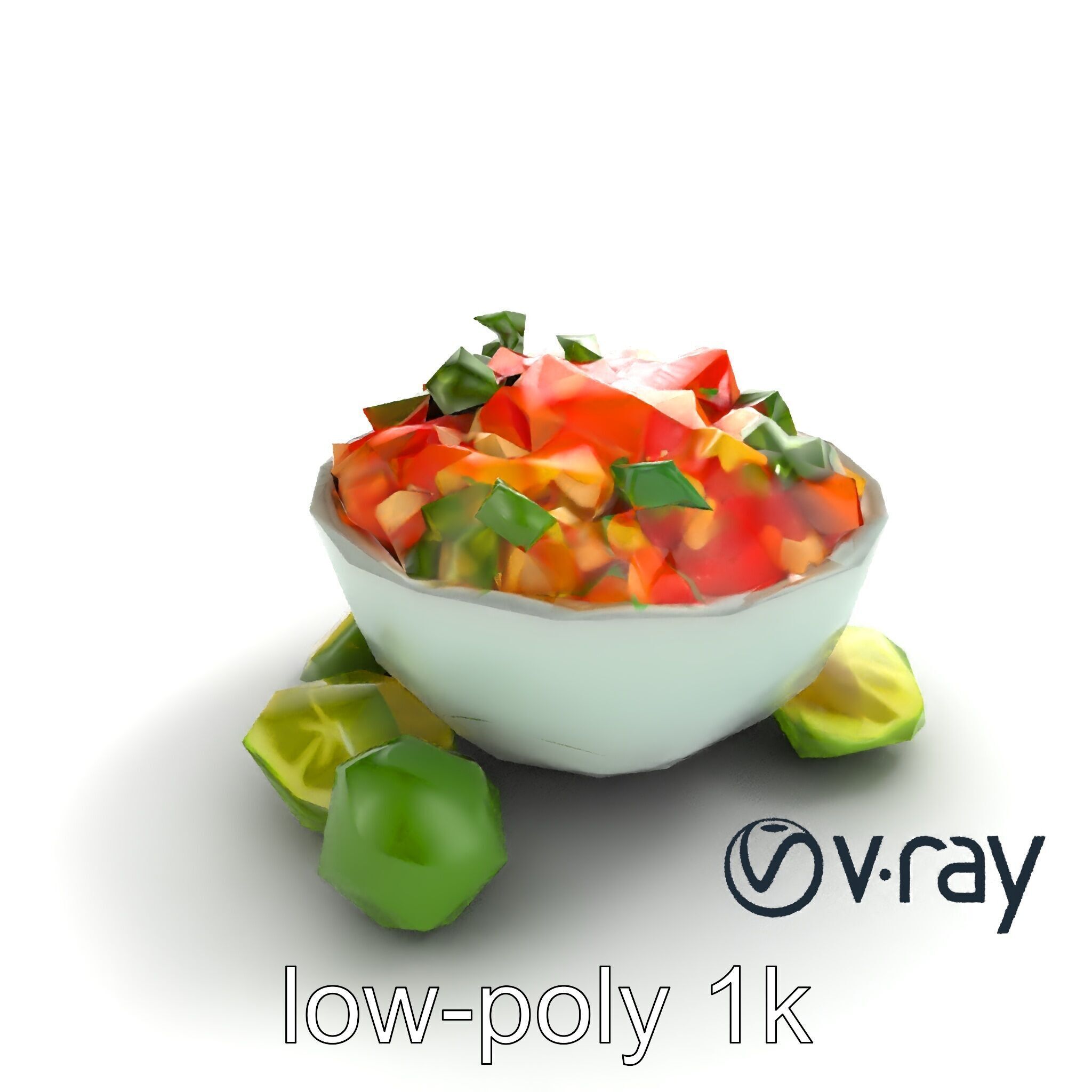 Pico de Gallo Salsa Bowl Model Pack Low-poly 3D model_9