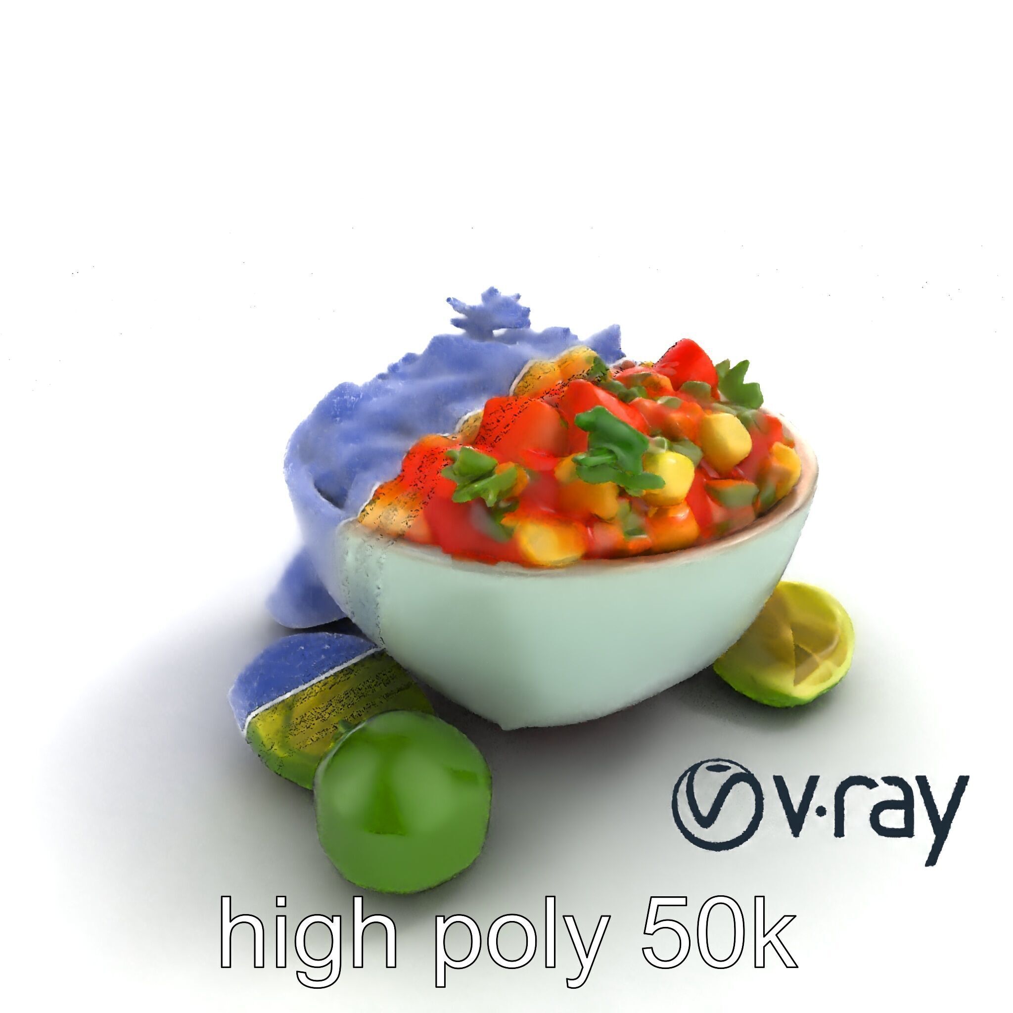 Pico de Gallo Salsa Bowl Model Pack Low-poly 3D model_19