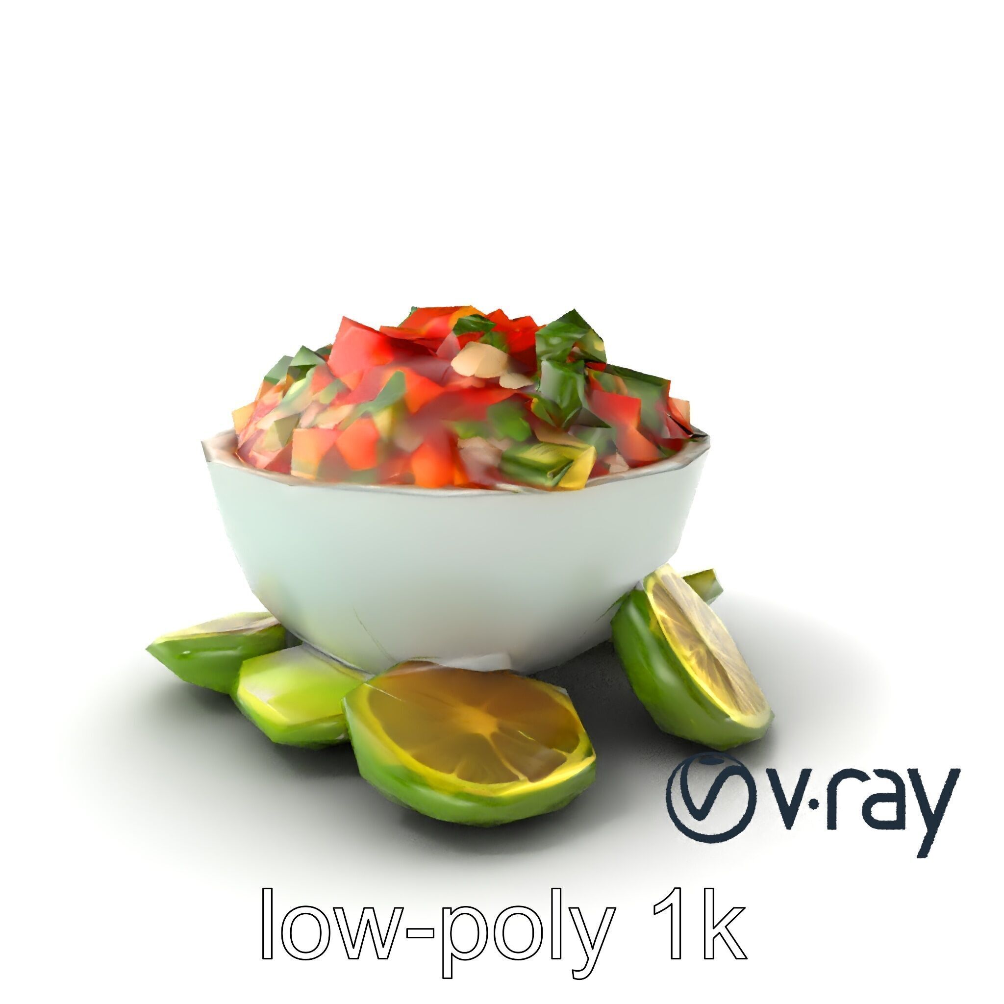 Pico de Gallo Salsa Bowl Model Pack Low-poly 3D model_5