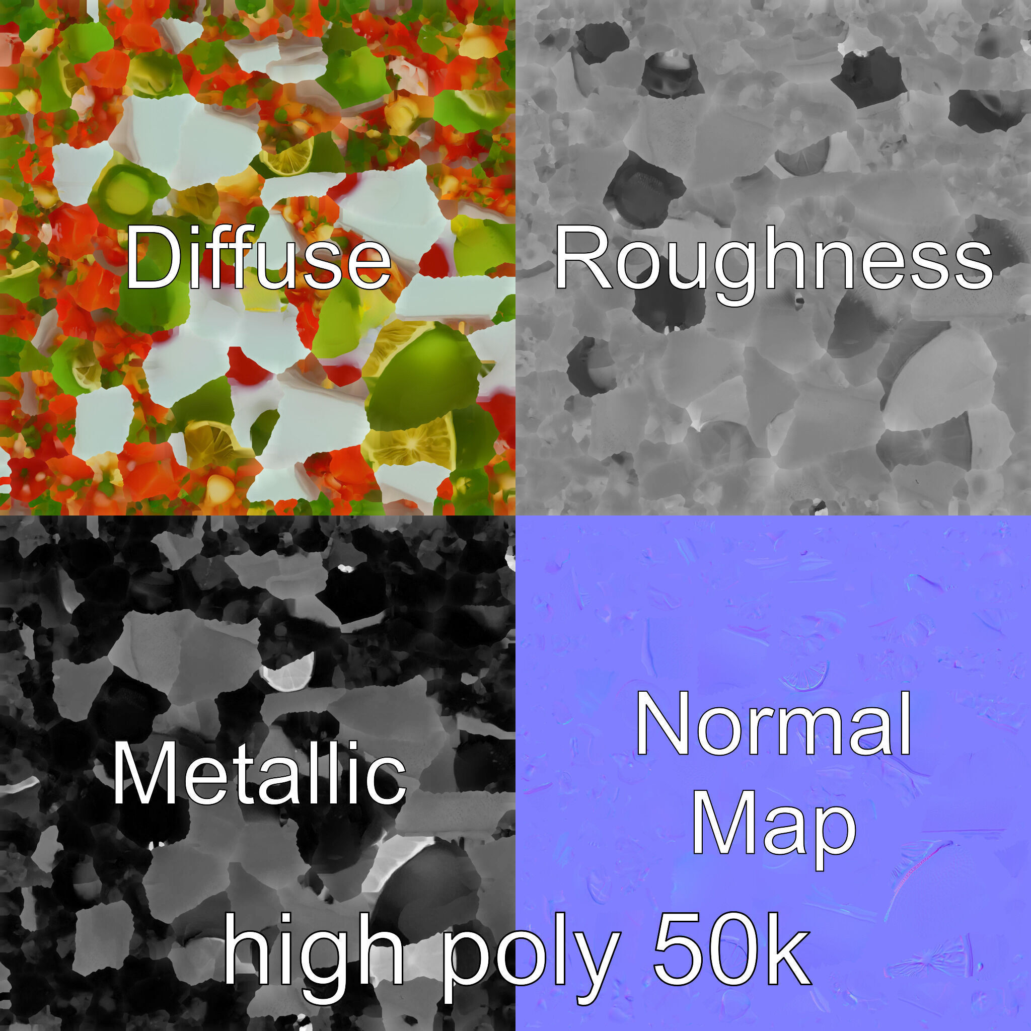 Pico de Gallo Salsa Bowl Model Pack Low-poly 3D model_3