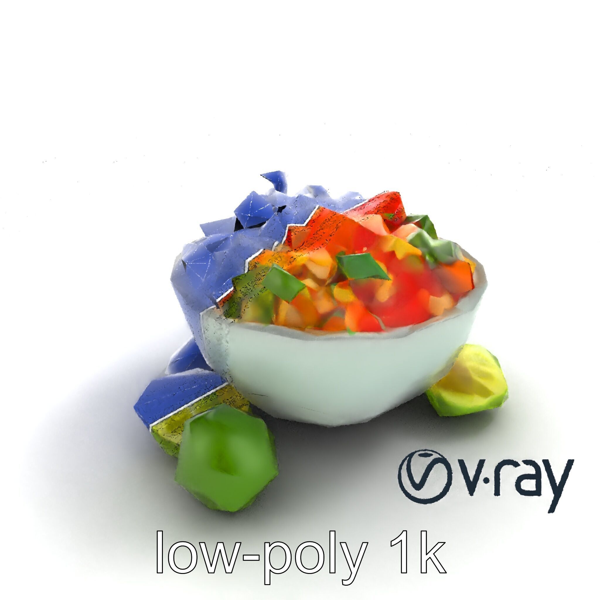 Pico de Gallo Salsa Bowl Model Pack Low-poly 3D model_26