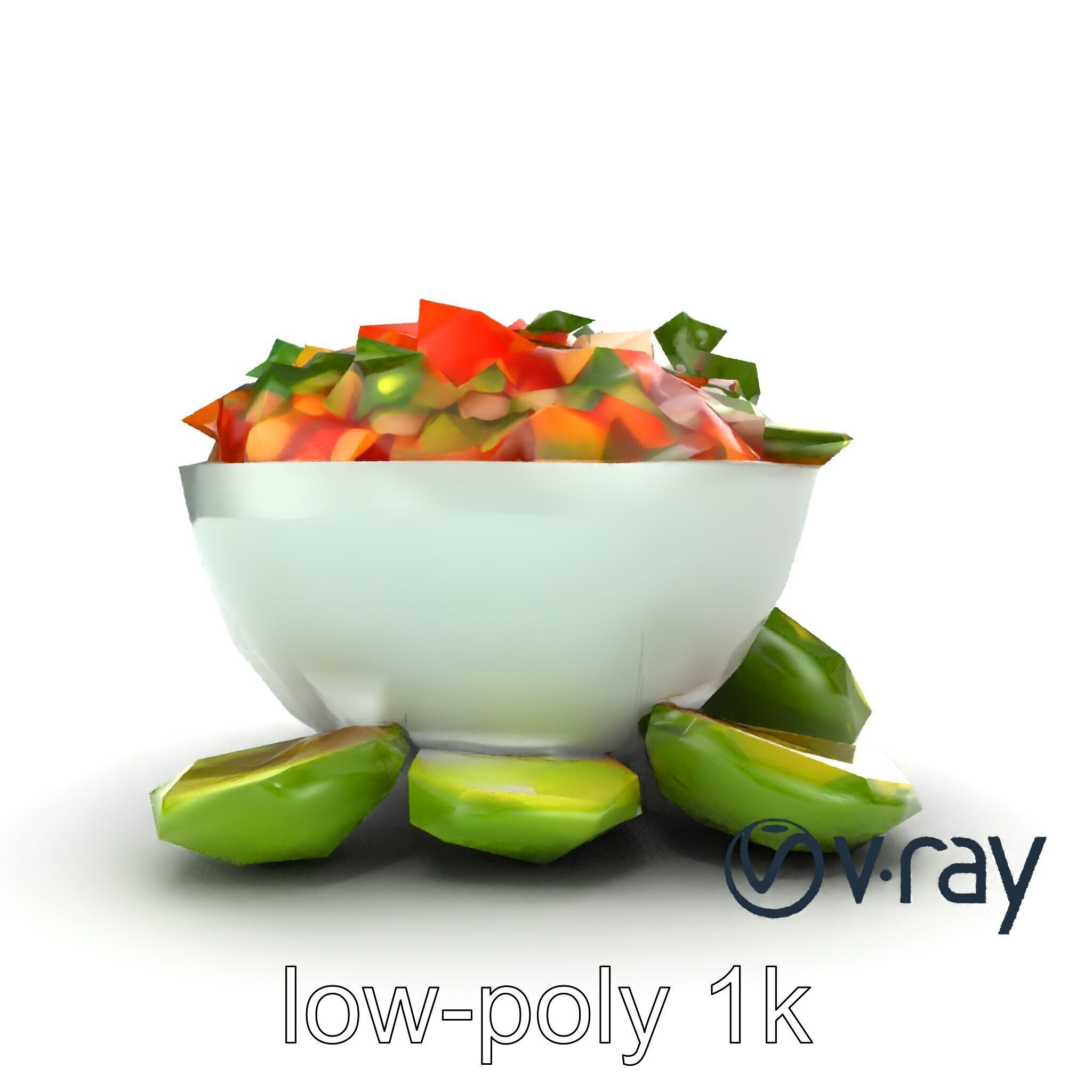 Pico de Gallo Salsa Bowl Model Pack Low-poly 3D model_22
