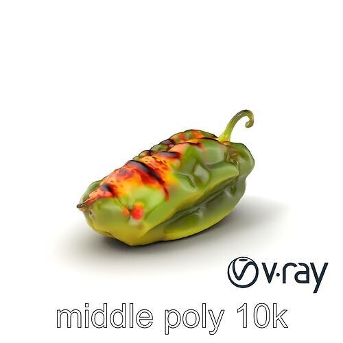 Poblano Pepper Stuffed Cheese Culinary model pack Low-poly 3D model
