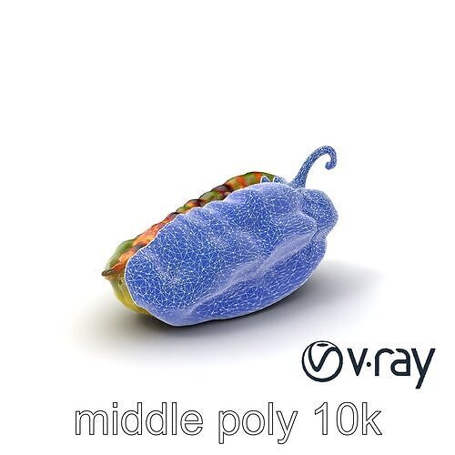 Poblano Pepper Stuffed Cheese Culinary model pack Low-poly 3D model 6