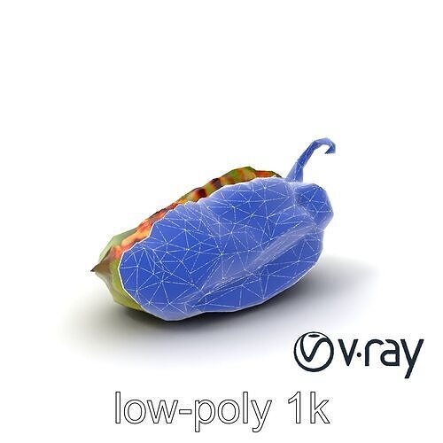 Poblano Pepper Stuffed Cheese Culinary model pack Low-poly 3D model 7