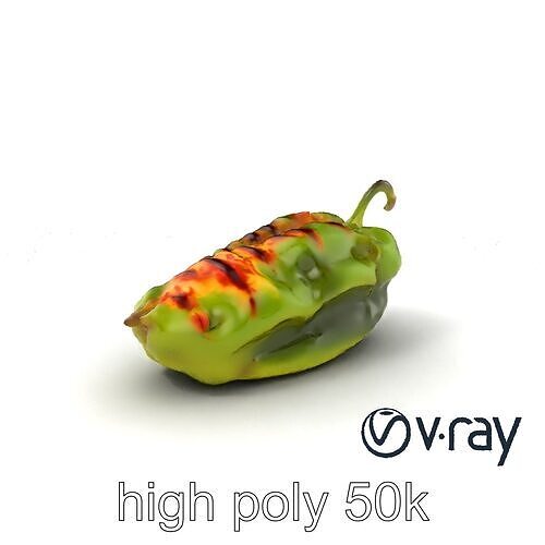 Poblano Pepper Stuffed Cheese Culinary model pack Low-poly 3D model 3
