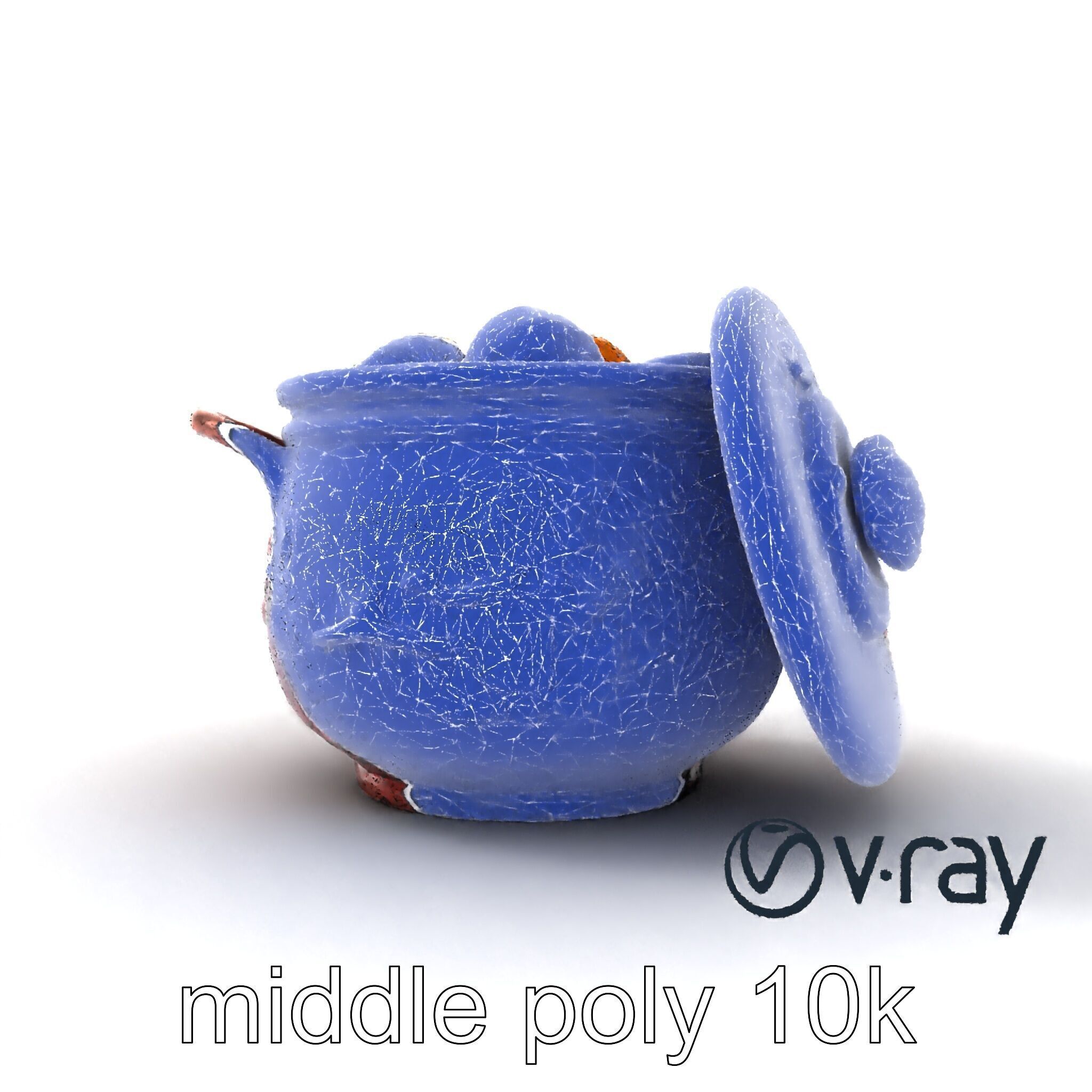 Intricately Carved Pot with Floral Garlands model pack Low-poly 3D model_26