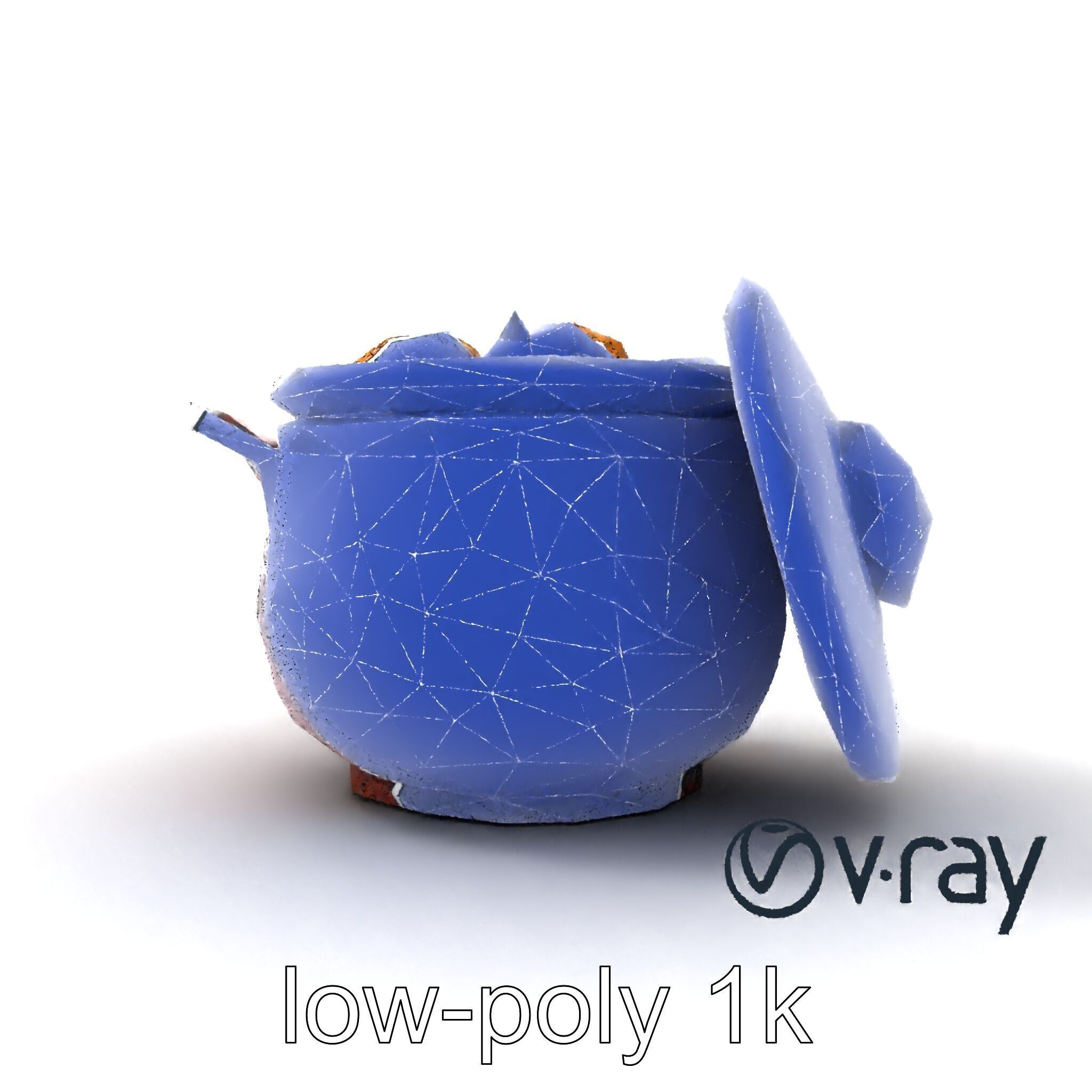 Intricately Carved Pot with Floral Garlands model pack Low-poly 3D model_13