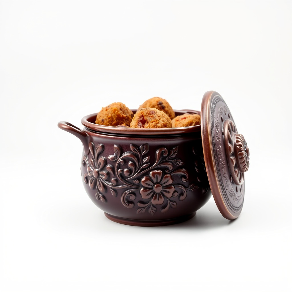 Intricately Carved Pot with Floral Garlands model pack Low-poly 3D model_3