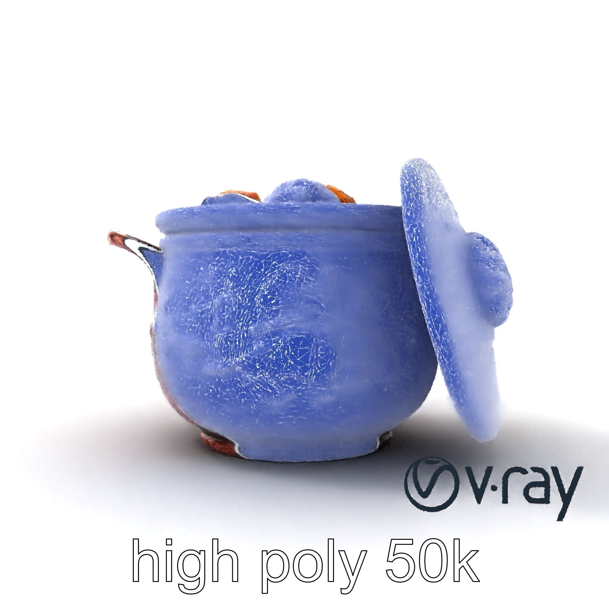 Intricately Carved Pot with Floral Garlands model pack Low-poly 3D model_22