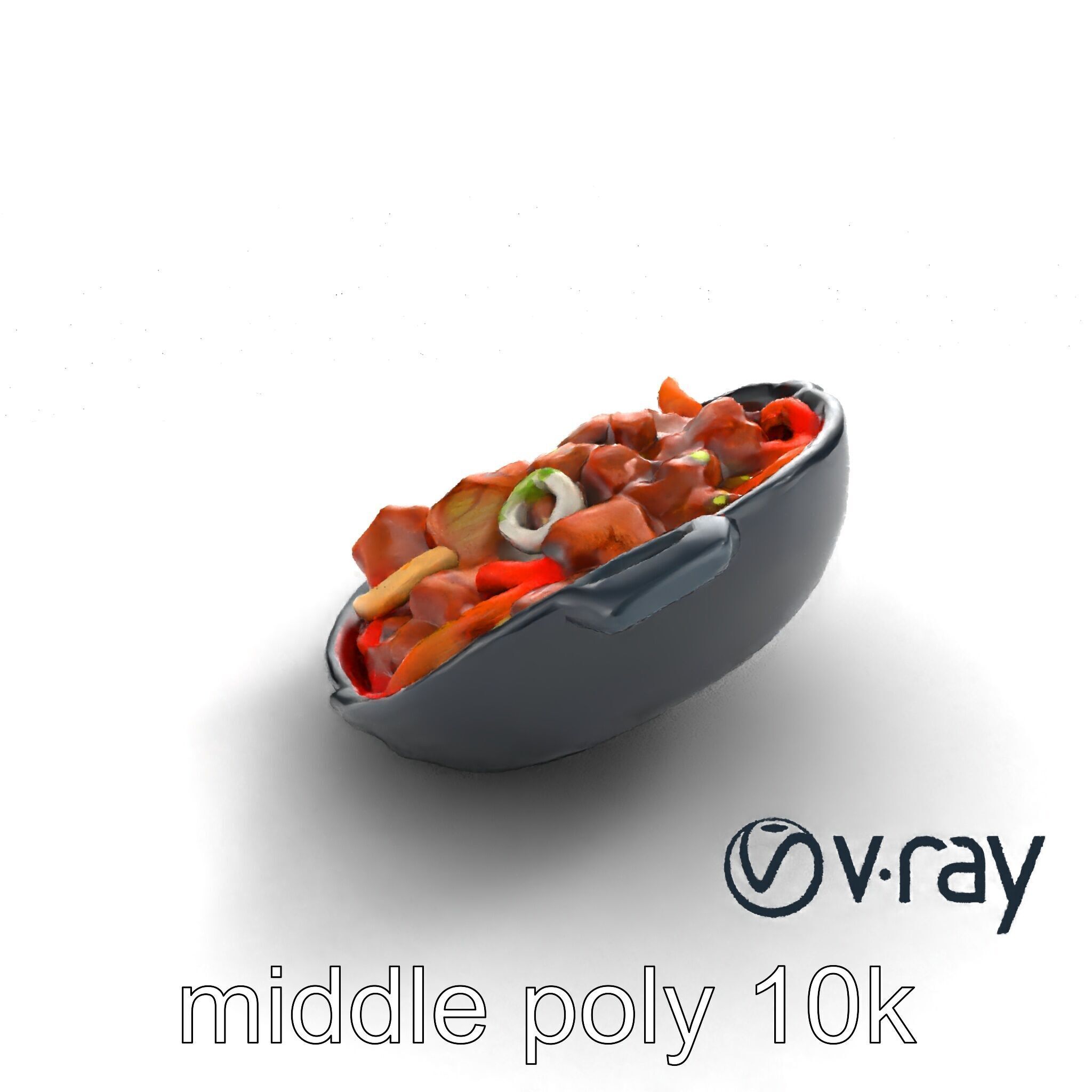 Sizzling Fajita Platter Skillet 3D model pack Low-poly 3D model_8