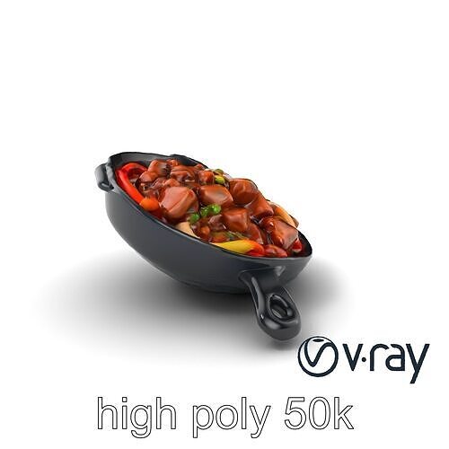 Sizzling Fajita Platter Skillet 3D model pack Low-poly 3D model 2