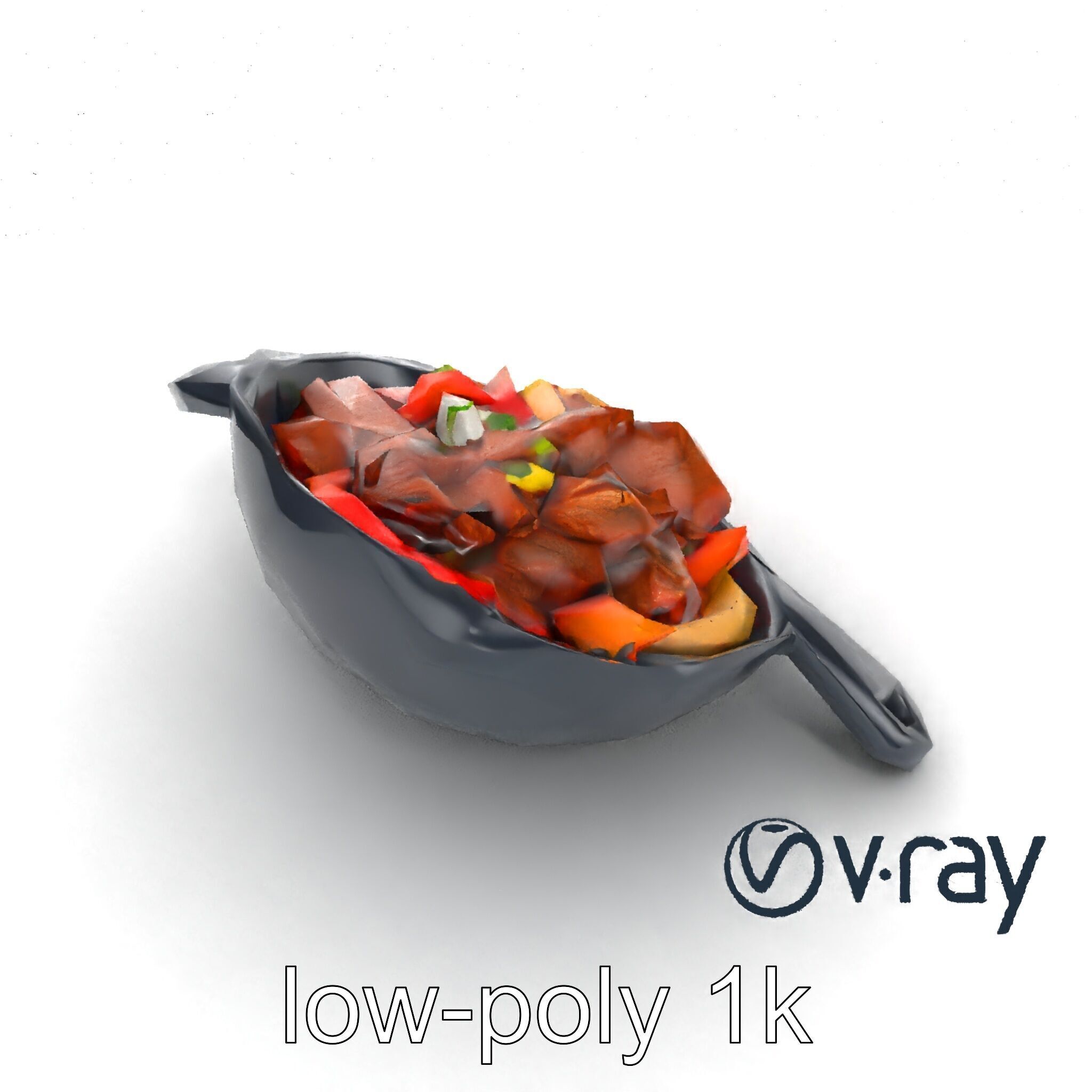 Sizzling Fajita Platter Skillet 3D model pack Low-poly 3D model_32