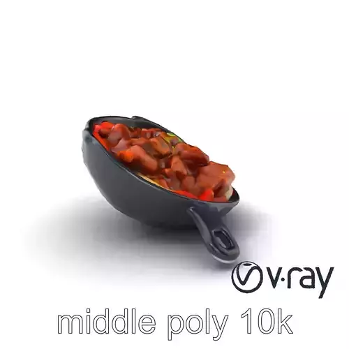 Sizzling Fajita Platter Skillet 3D model pack Low-poly 3D model